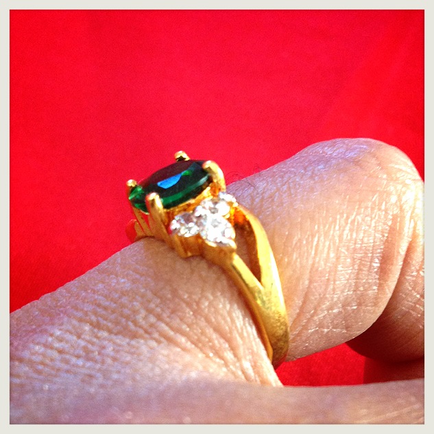 แหวนเมรกต บ่าข้างเพชรสวิส CZ คิวบิคซิโคเนีย 24 kgb size53