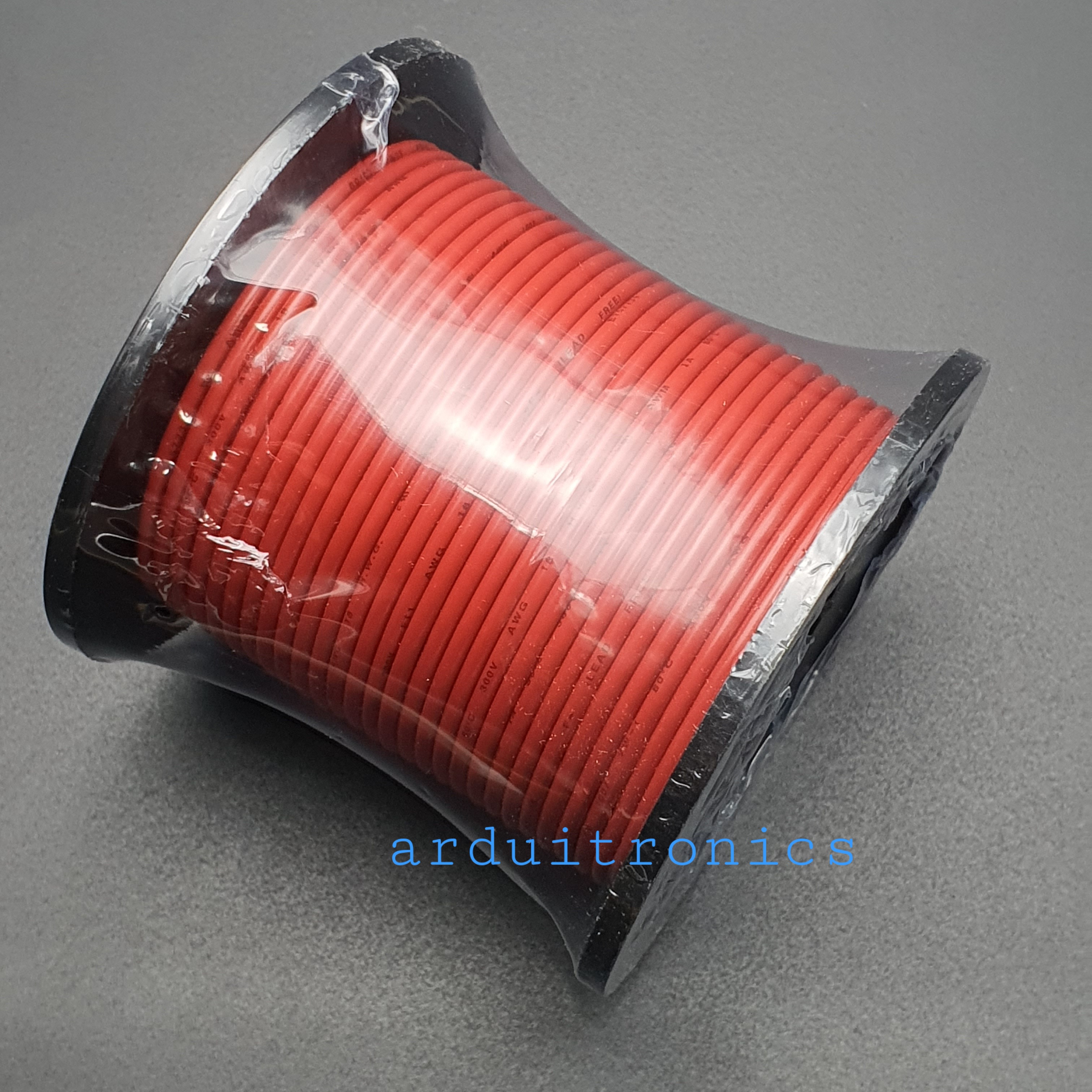 สายไฟอ่อนเส้นเดี่ยว 18AWG UL1007 ความยาว 100 ฟุต (30 เมตร) สีแดง