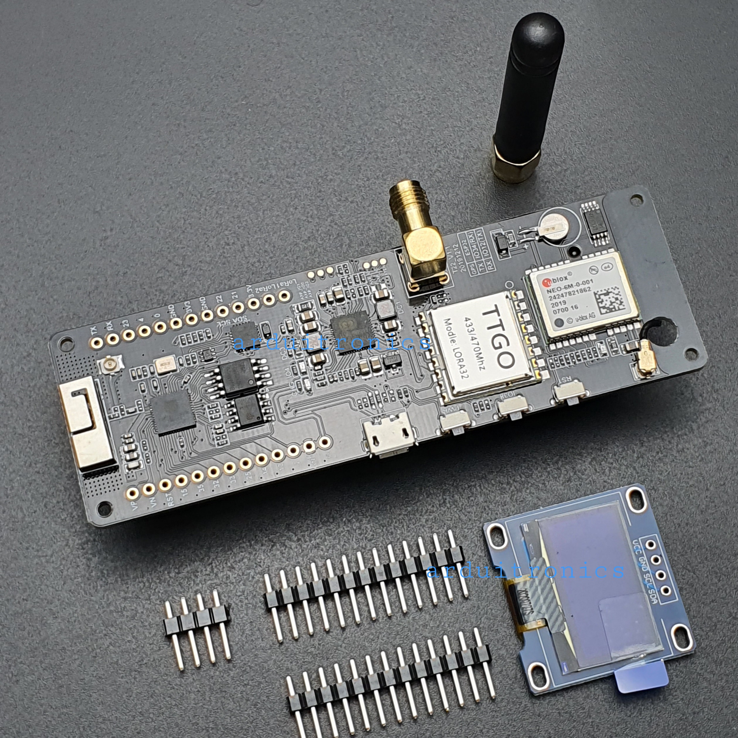 LYGO TTGO T-Beam V1.1 ESP32 Lora32 (433MHz) GPS (NEO-6M SMA) Bluetooth OLED พร้อมรางถ่าน 18650