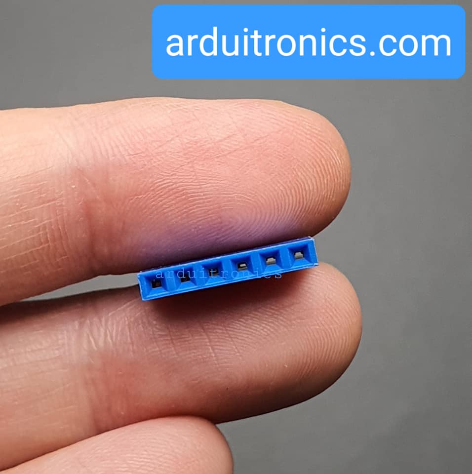 [Blue] 1x6 Pin Single Row Female Header 2.54mm Pitch Straight Pin Square (จำนวน 1 ชิ้น)