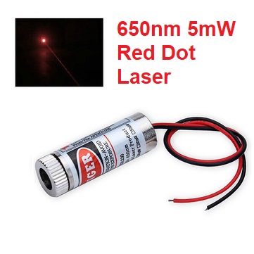 Adjustable Laser Tube 650nm 5mW - Dot Laser (แสงตกบนฉากเป็นจุดปรับความหนาได้)