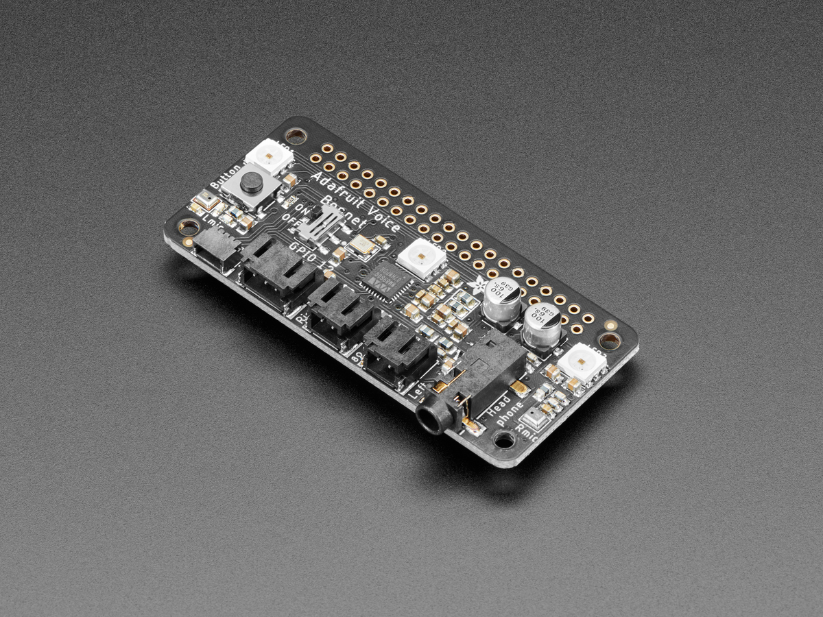 Adafruit Voice Bonnet for Raspberry Pi -Two Speakers + Two Mics for RPi 4B / Zero / 3B+ (แท้จาก Adafruit)