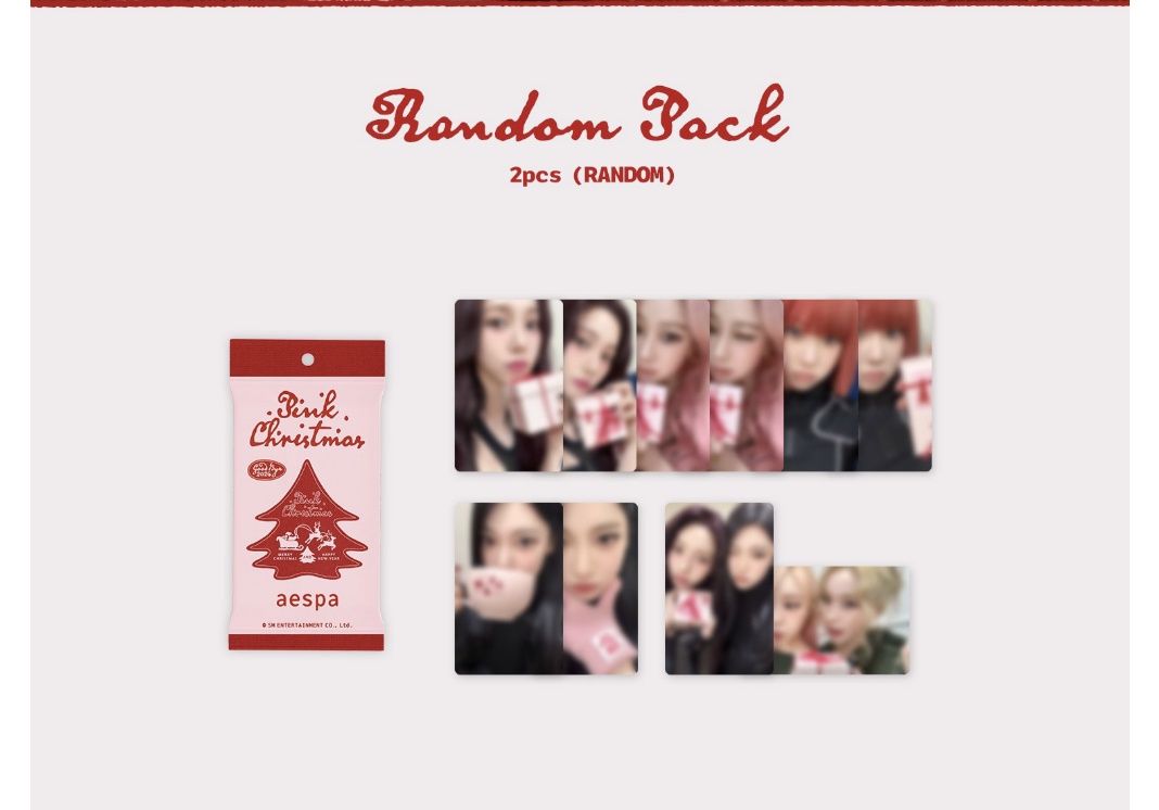 aespa -2024 PINK CHRISTMAS MD - Random Pack (ได้การ์ดสุ่ม 2 ใบ นะคะ )