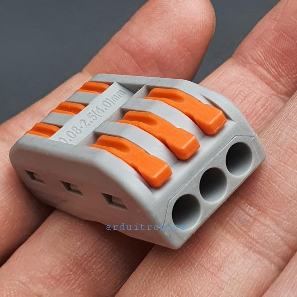 Terminal ต่อสายไฟแบบเร็ว 6 ช่อง (3 in - 3 out) Wire Connector Quick Terminal 0.08-4mm Square Slitter SPL-3