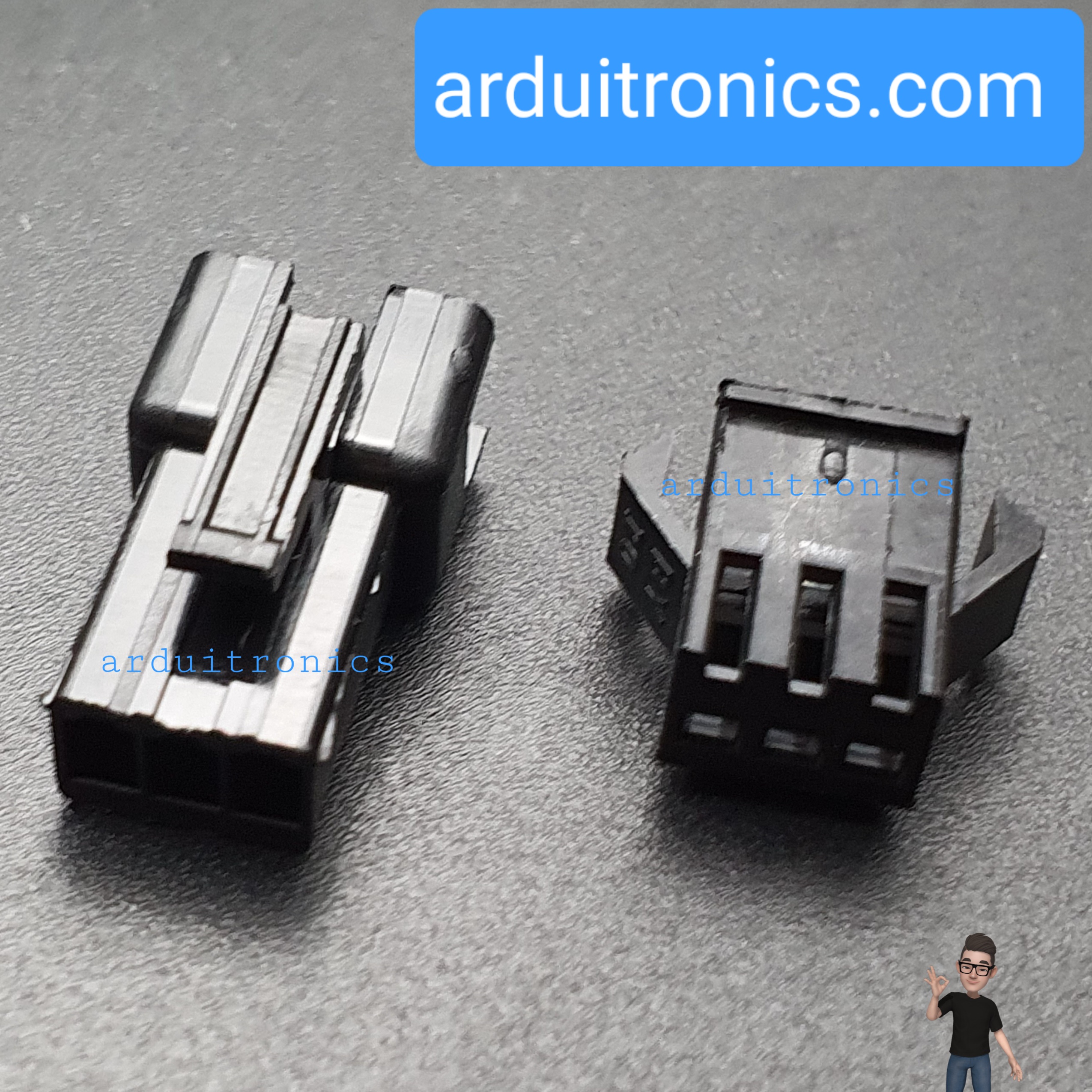 2.54mm 3 Pin Black Plastic Male Female JST-SM Housing Crimp Terminal Connector