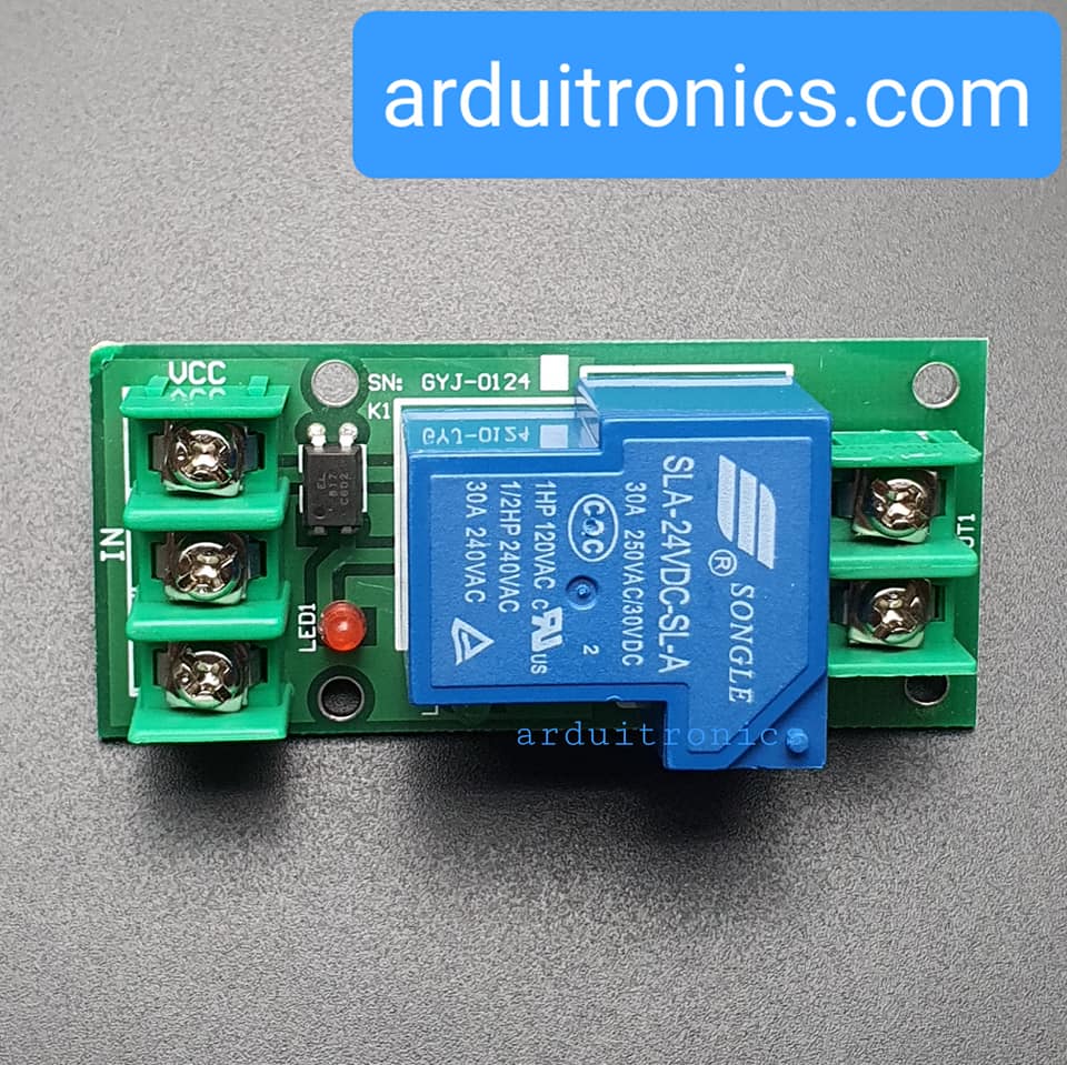 1 Channel Relay 24V 30A รีเลย์ 24V 30A ทำงานแบบ Active High