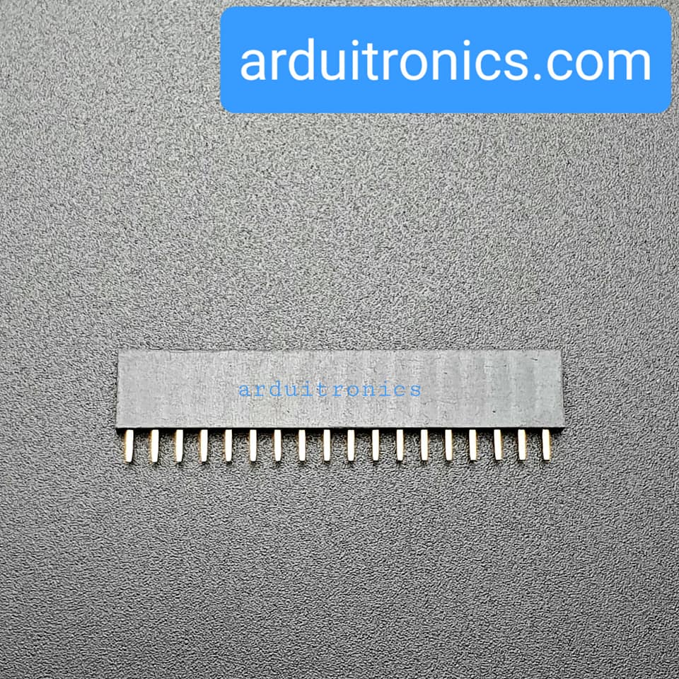 [Black] 1x18 Pin Single Row Female Header 2.54mm Pitch Straight Pin Square (จำนวน 1 ชิ้น)