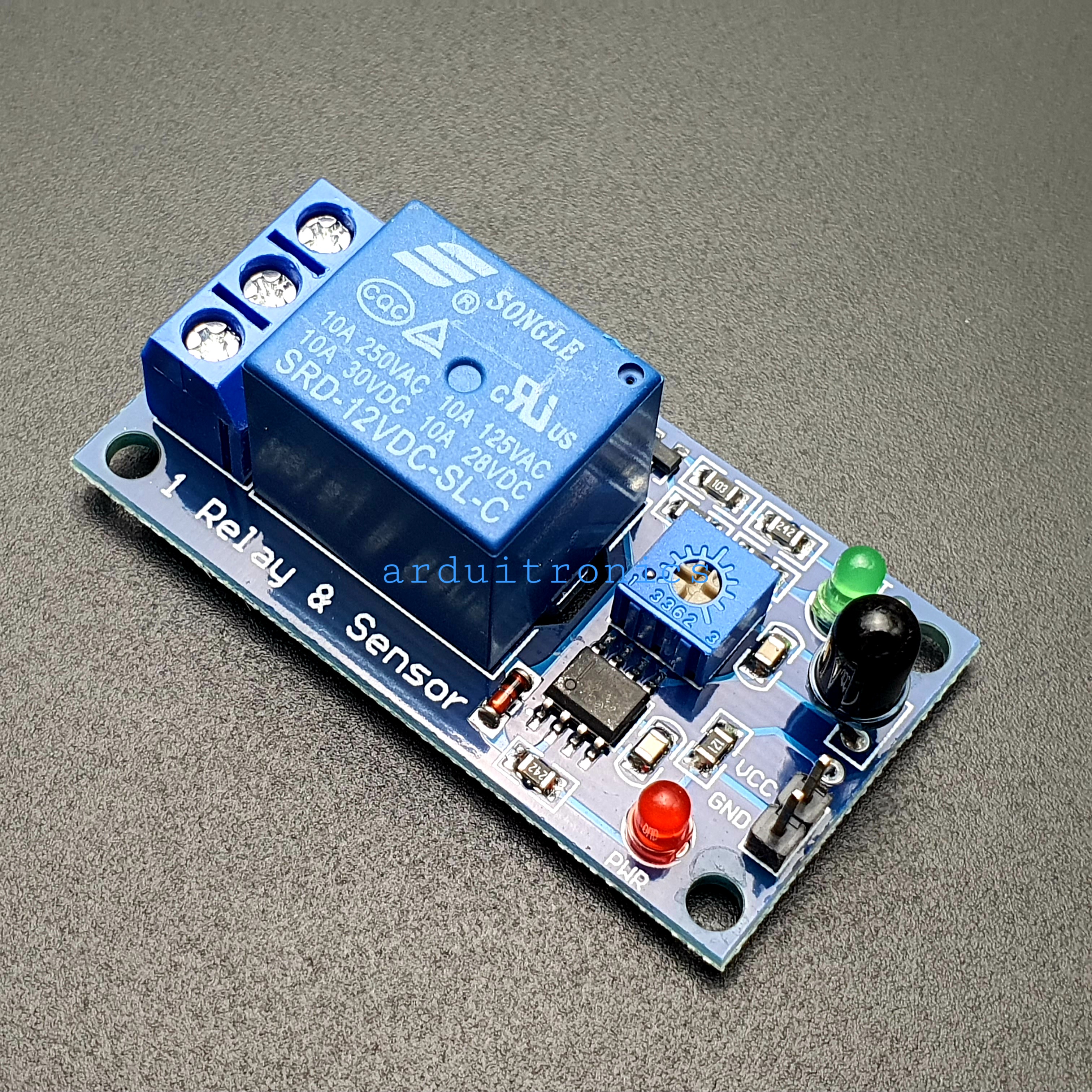 โมดูลตรวจจับเปลวไฟและสวิตช์รีเลย์ (12V) Flame Sensor with Relay Module