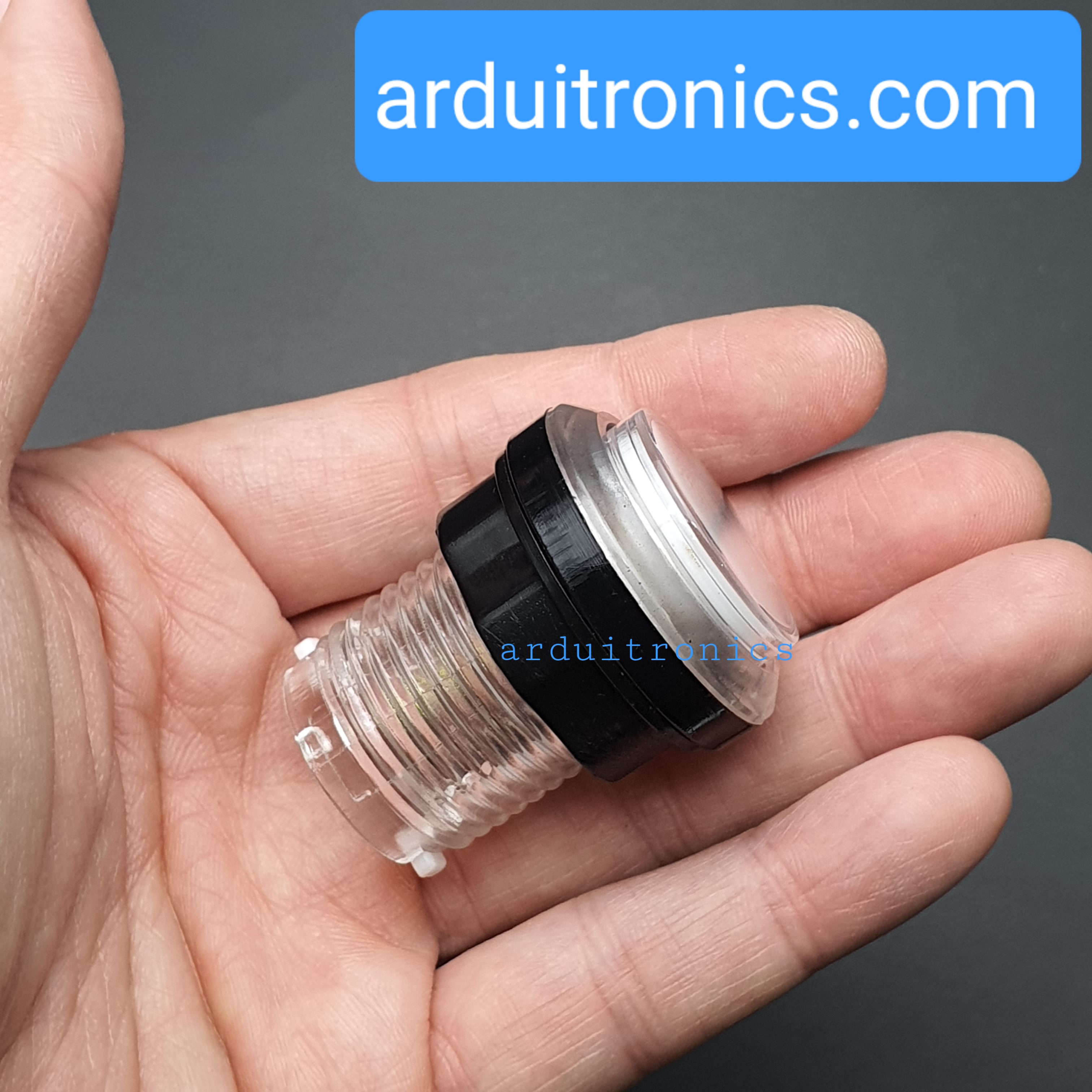 ปุ่มกดตู้เกม สวิตช์กดติดปล่อยดับขนาด 33mm พร้อมไฟ LED สีขาว