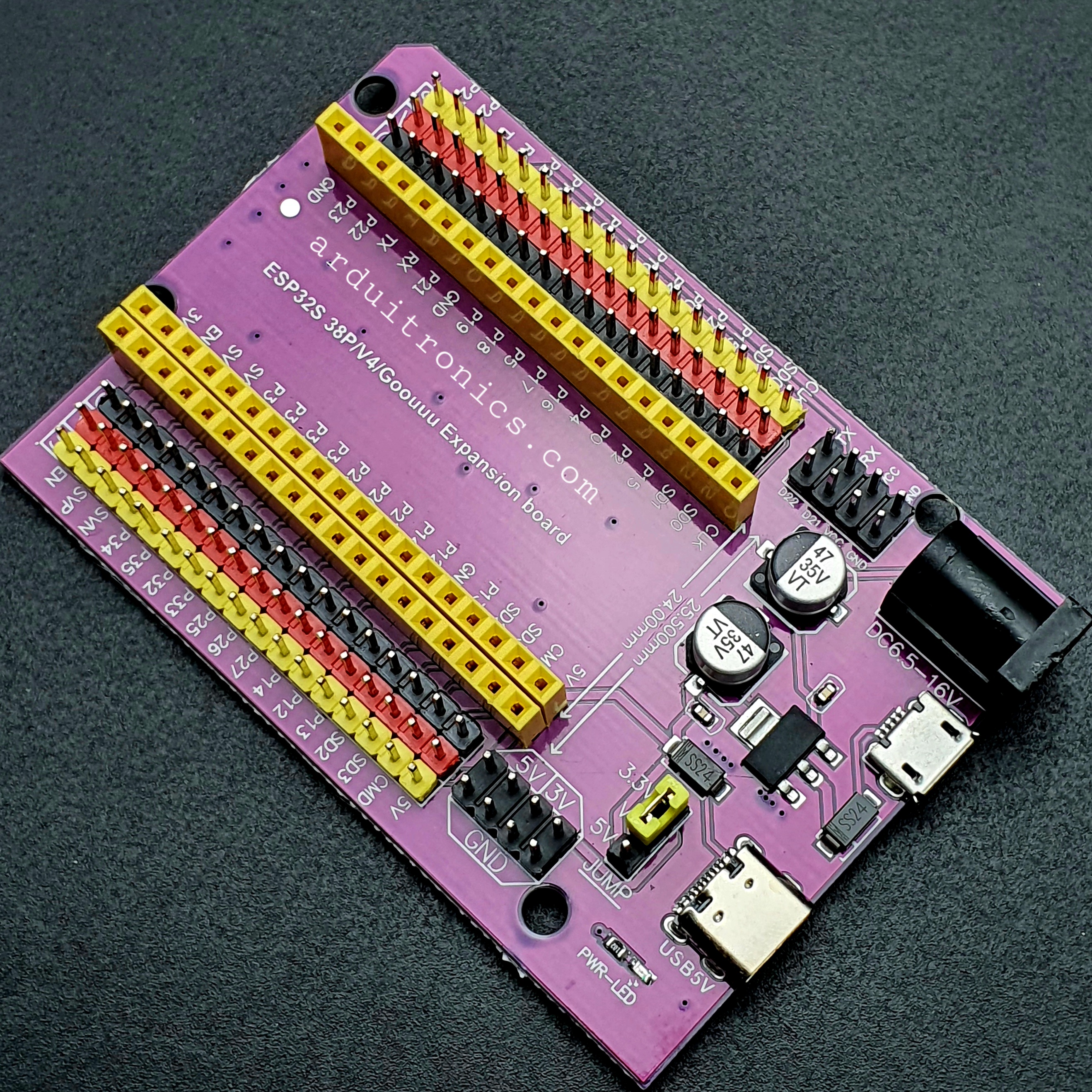 ESP32 ESP32S 38P Expansion Board บอร์ดขยายขา แบบ38P สีม่วง