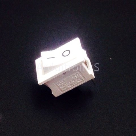 สวิตช์ไฟเปิด/ปิด 15x21mm Power Switch 2 ขา KCD1-101 สีขาว (1ชิ้น)