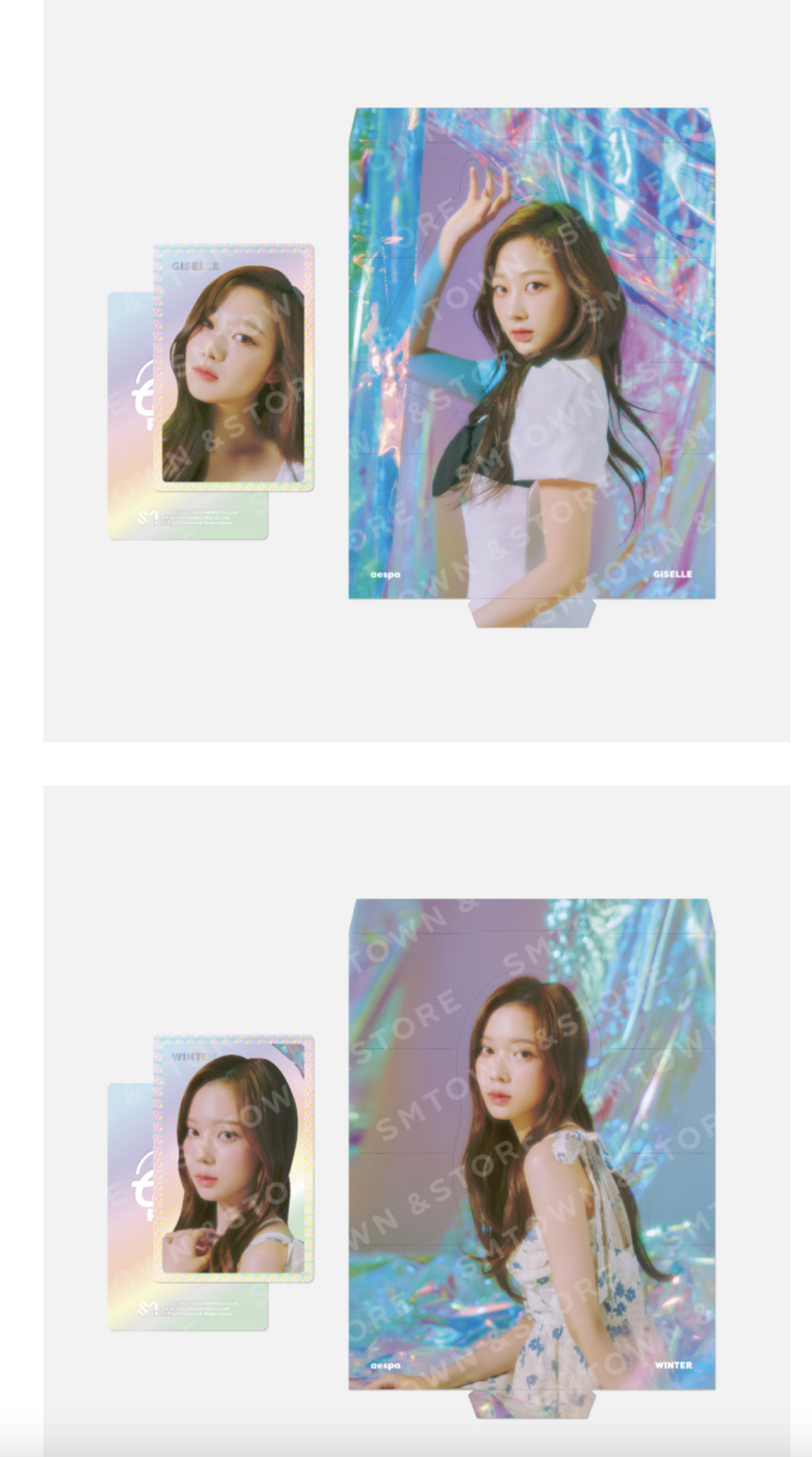 aespa -aespa Oh! Caendy Pocket Part.2 -Hologram Photo Card Set แบบ Aurora ver - ระบุ ชื่อ ที่ต้องการ