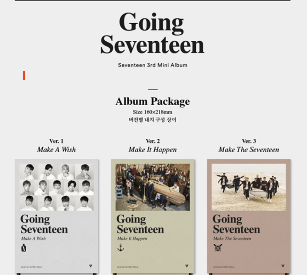 Seventeen - Mini Album Vol.3 [Going Seventeen] แบบ set ทั้ง 3 เวอร์ชั่น