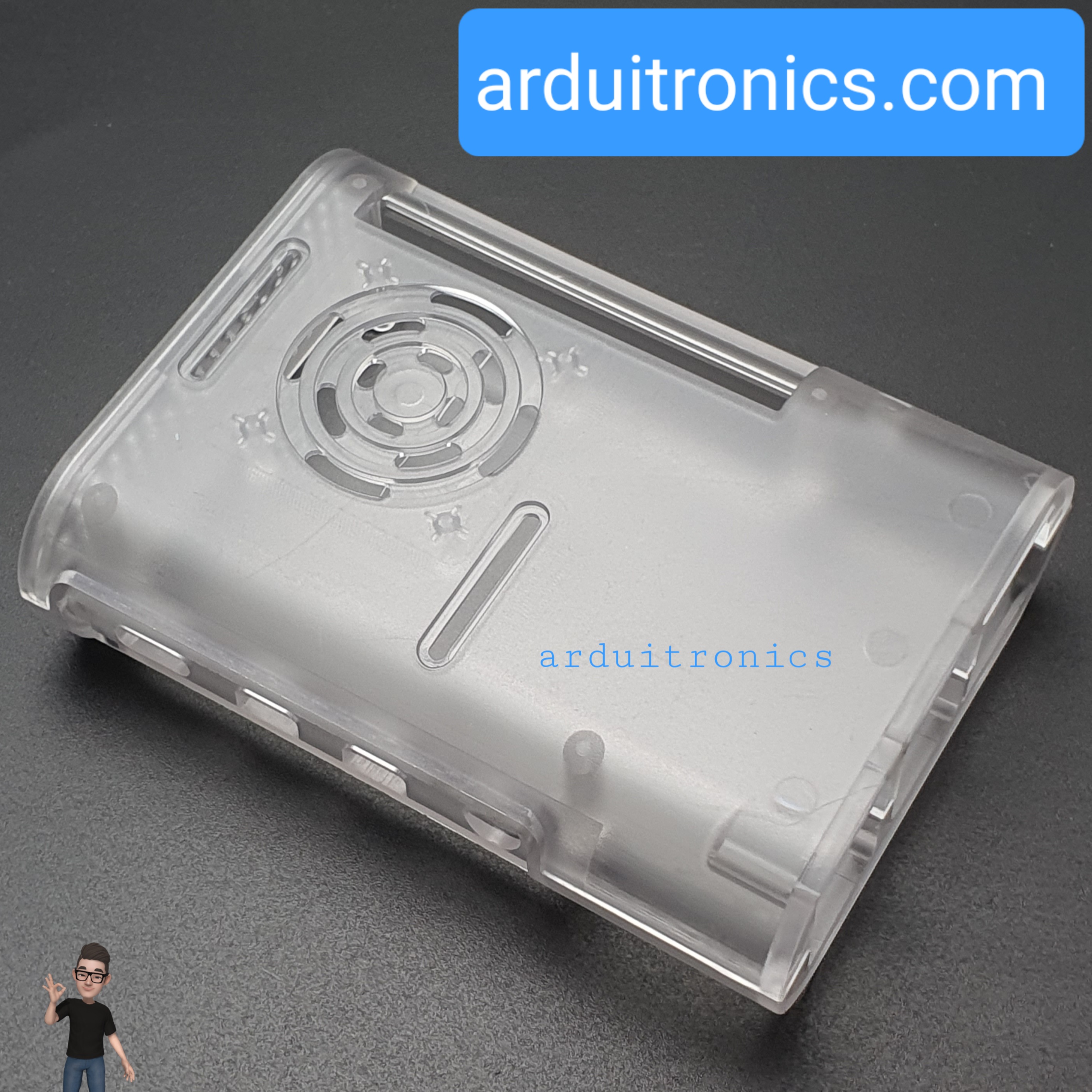 Raspberry Pi 4B Shell Case Box Transparent กล่อง เคส Raspberry Pi 4 สีใส พร้อมพัดลมระบายความร้อน