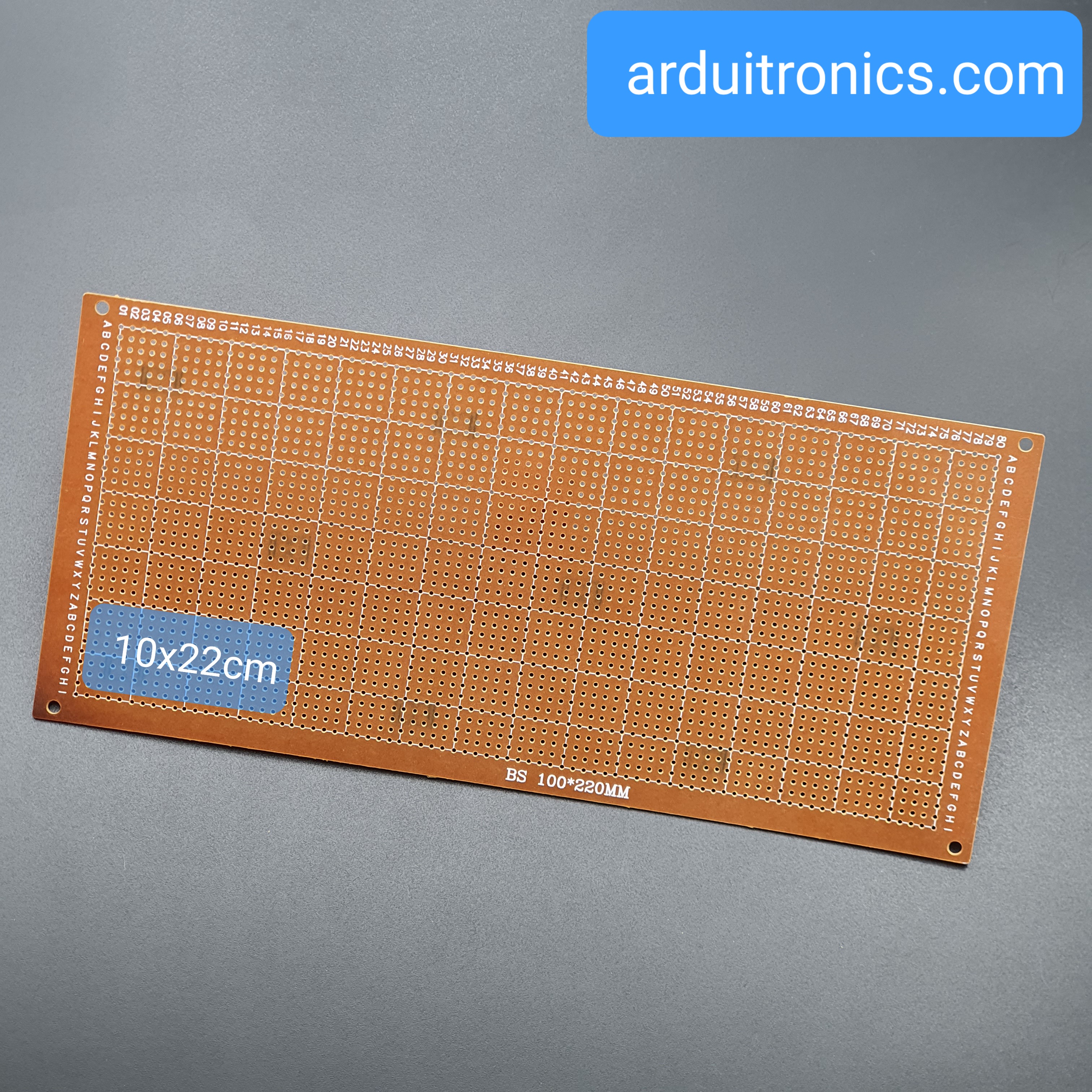 แผ่น PCB ไข่ปลา 1 หน้า ขนาด 10x22cm (สีน้ำตาล) แผ่นปริ๊นอเนกประสงค์ PCB 1 หน้า ไข่ปลา Prototype PCB Board 10x22cm