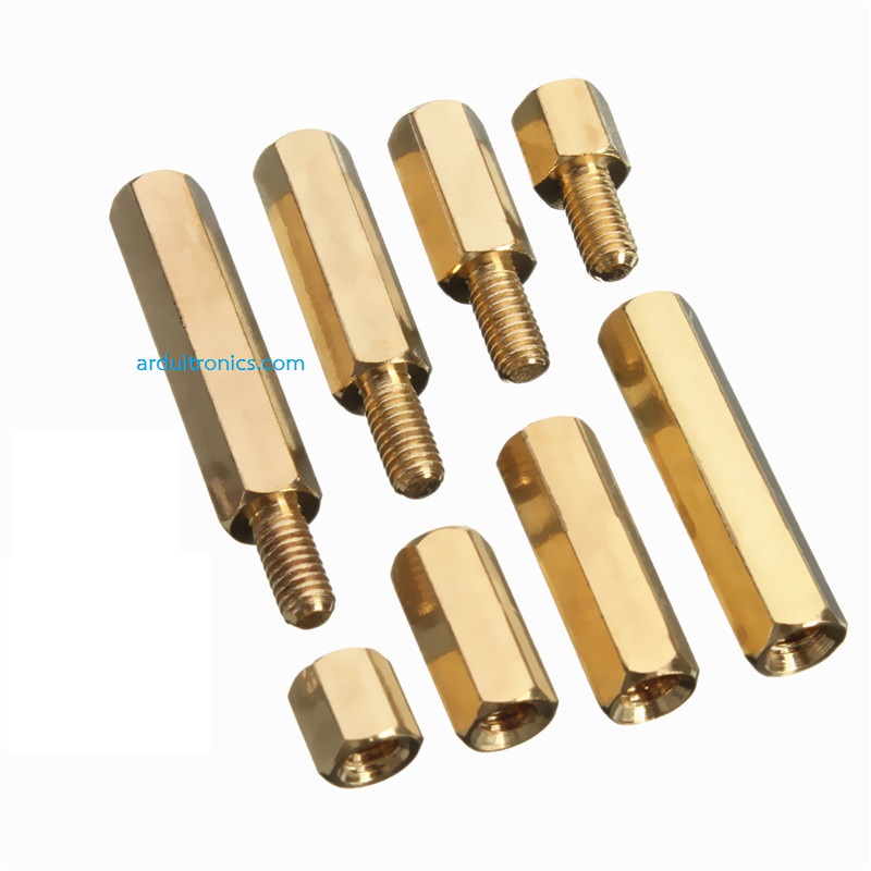 Pillar Nut M3 ชุดละ 10 ตัว (น็อตเสาค้ำทองเหลือง ทั้งแบบตัวผู้และตัวเมีย)