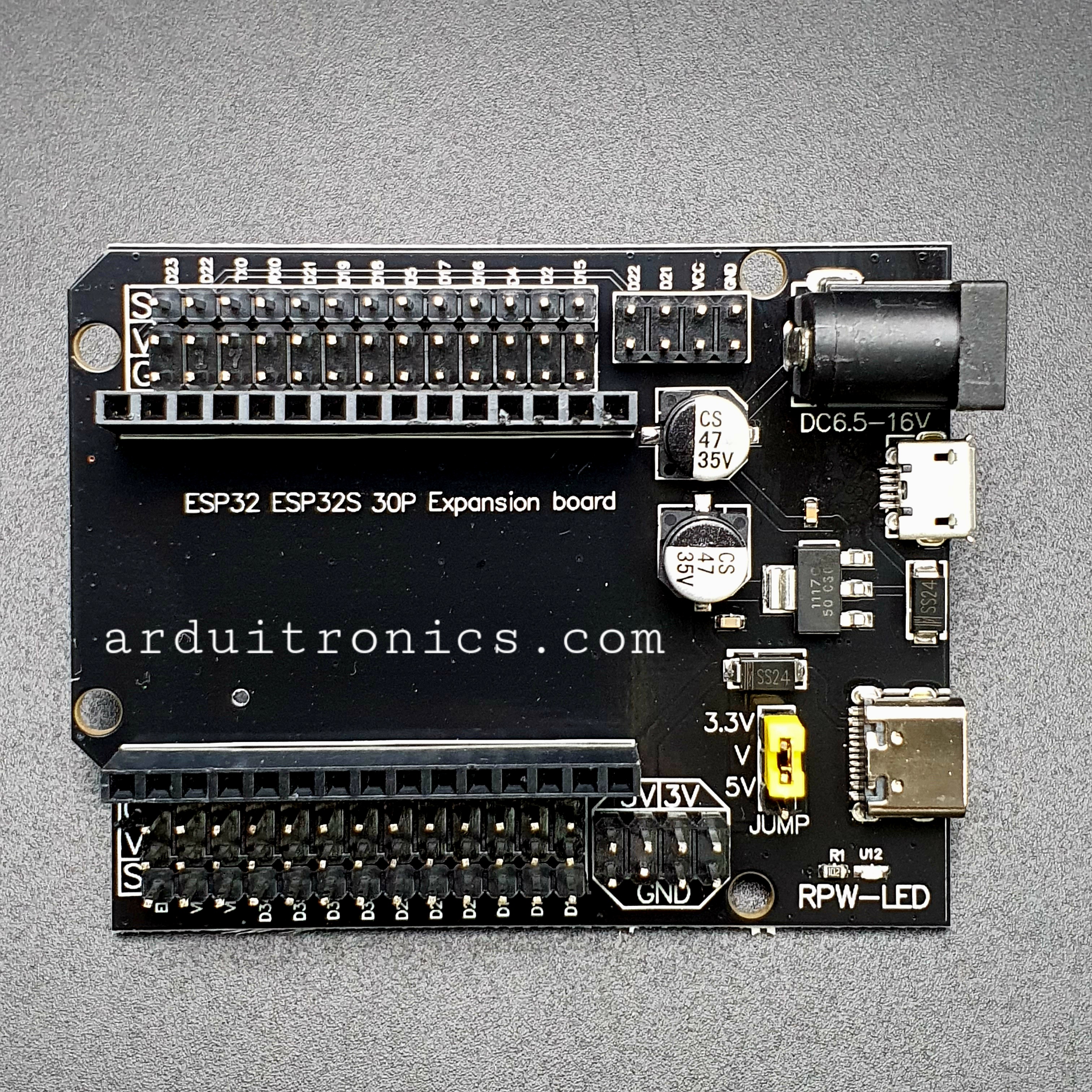 ESP32‑IO บอร์ดขยายขา NodeMCU แบบ 30 ขา ESP32 ESP32S 30P Expansion Board (บัดกรีแล้ว)