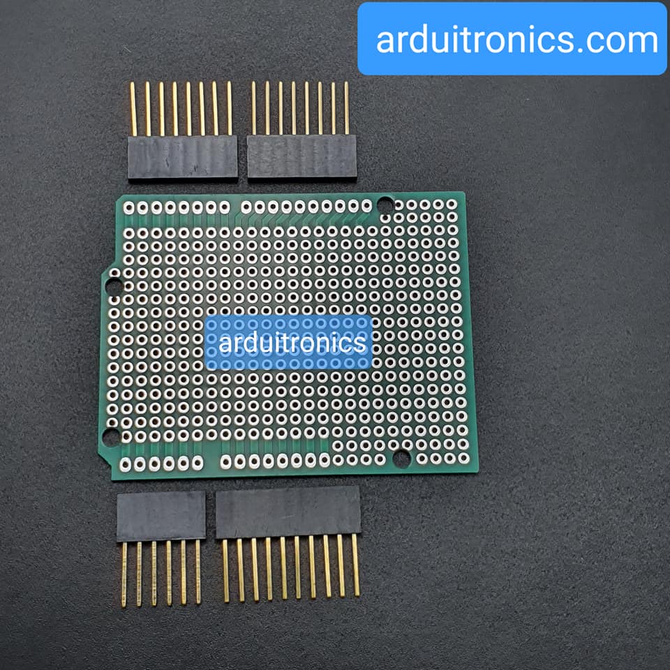บอร์ด Shield อเนกประสงค์พร้อมขาแบบยาว Arduino Shield Prototype PCB with Long Female Pin Header Socket Green PCB