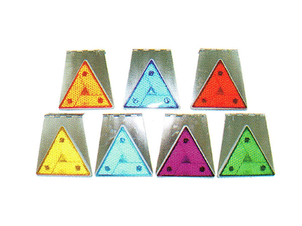 ทับทิมสะท้อนแสง สามเหลี่ยมใหญ่บานพับชุบ-น๊อต สีเหลือง,สีส้ม,สีแดง (ราคาต่อ 5 ชิ้น)