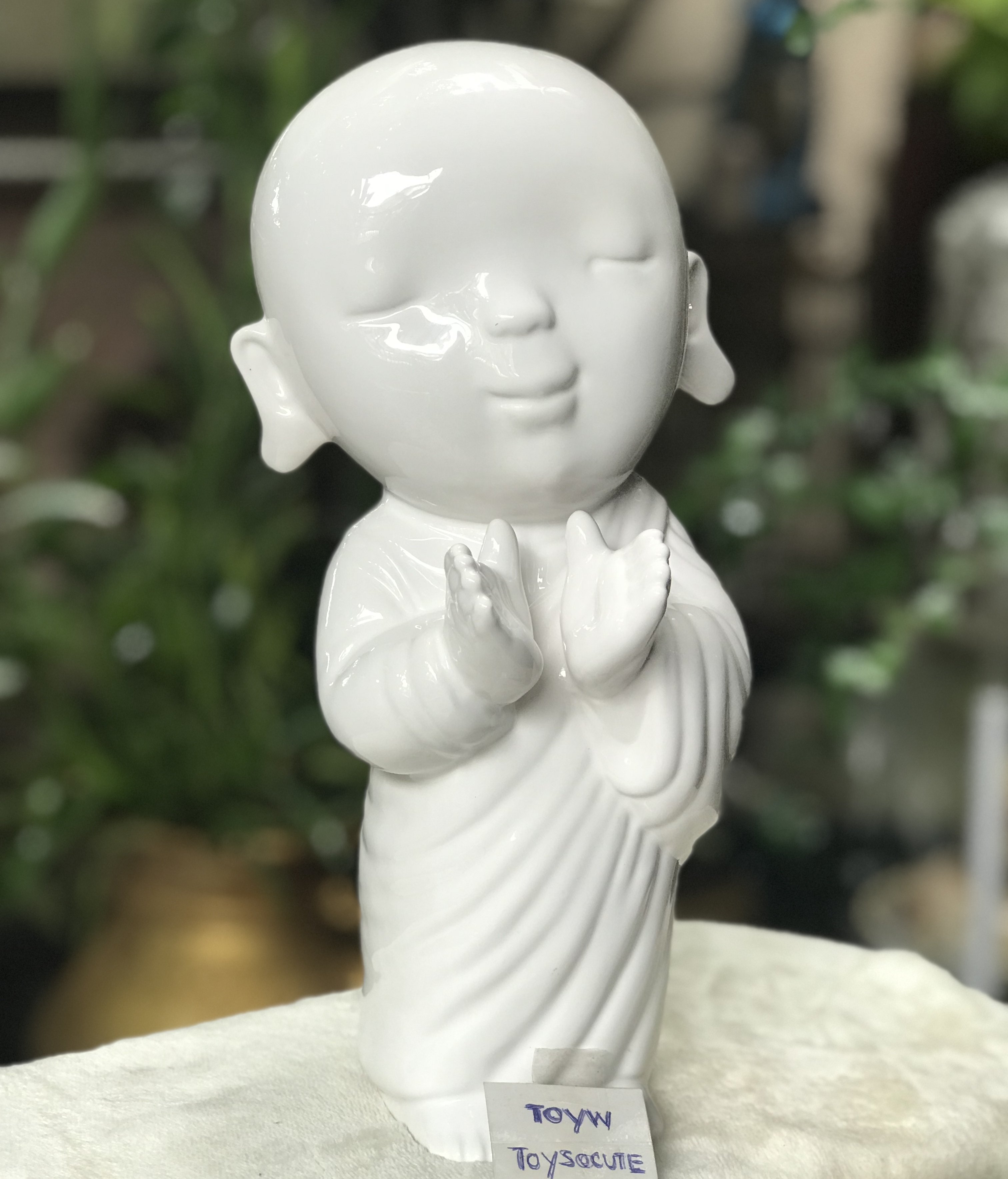 ￼เก่าเก็บ กระปุกออมสินแม่ชี เสถียรธรรมสถาน วัสดุเซรามิค /กล่องไม่สวย