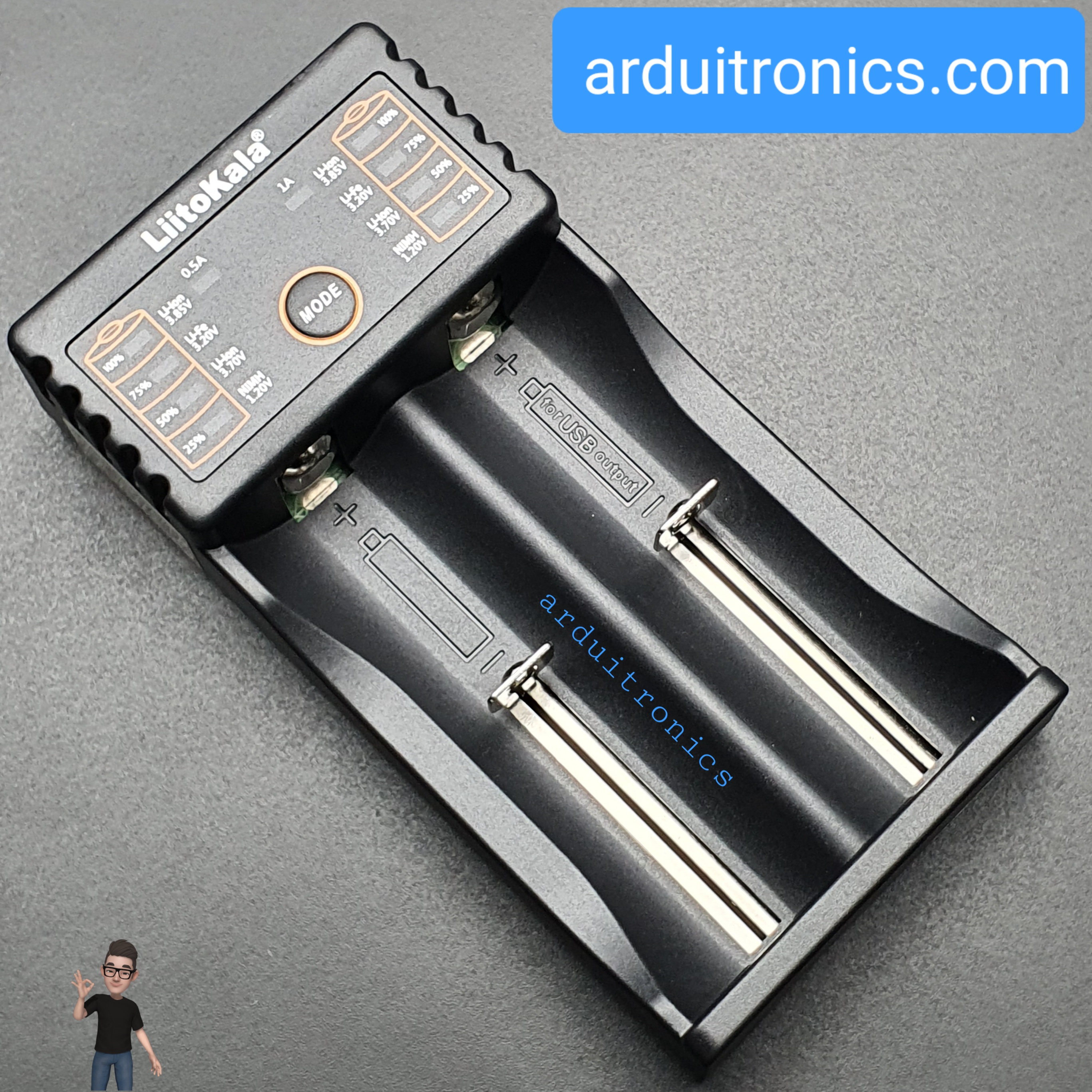 เครื่องชาร์จถ่าน Liitokala 10440 / 14500 / 18650 3.7V 2ก้อน