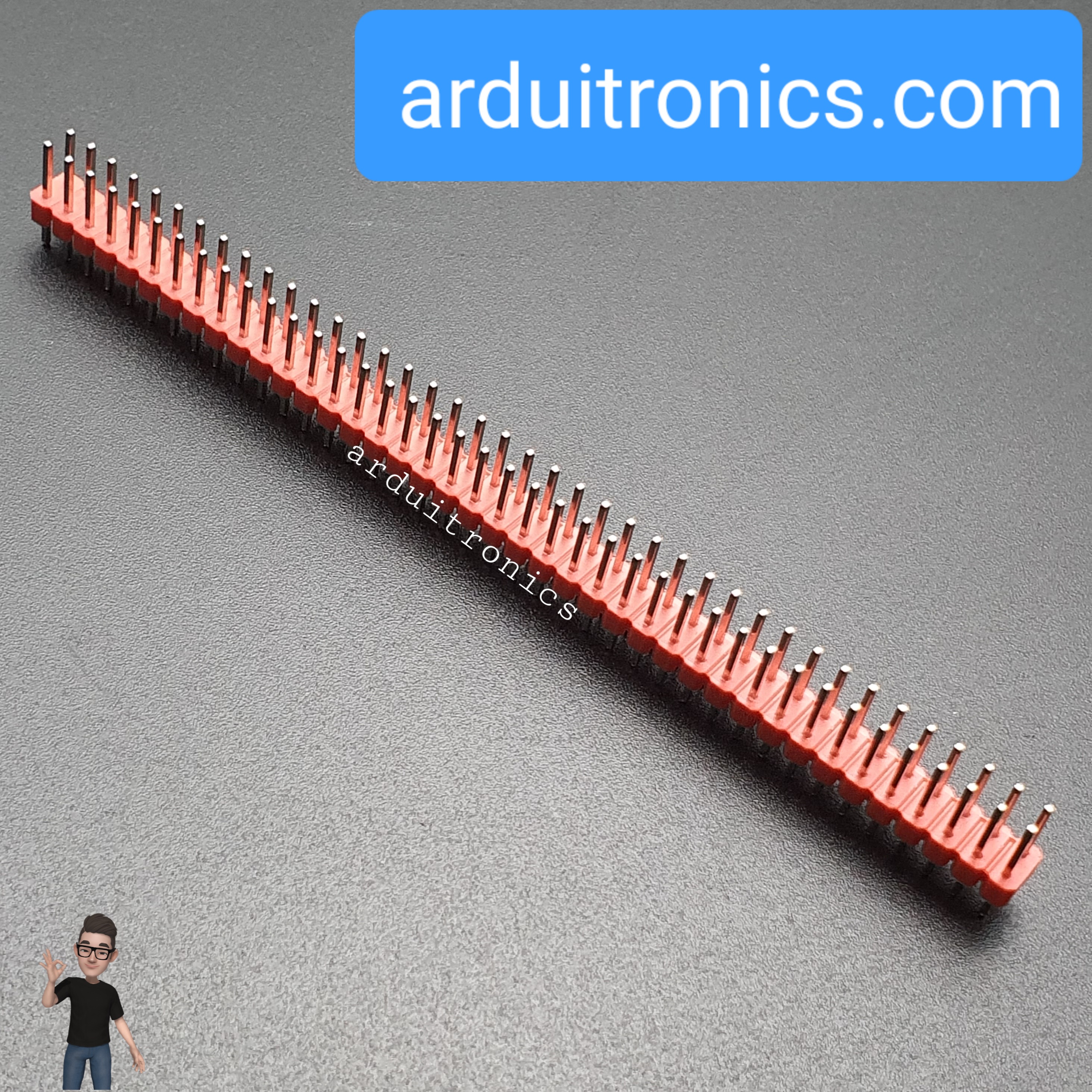 ก้างปลา 2x40P 2.54mm Pin Header Dip Straight Double Row 2X40 Pin สีแดง