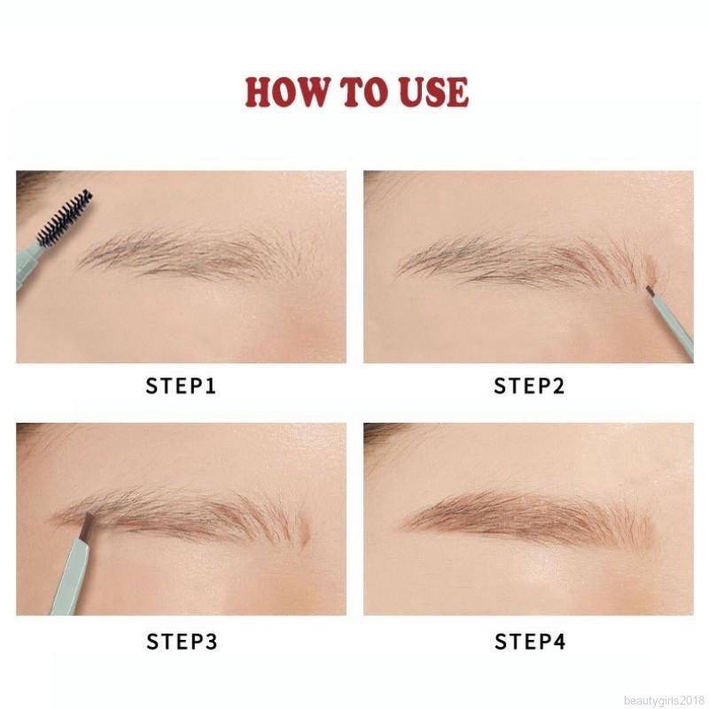 WOD WOD STAY EYEBROW PENCIL ดินสอเขียนคิ้ว เส้นเล็กเขียนง่าย ติดทนนาน กันน้ำ กันเหงื่อ เขียนเส้นนุ่มคม เป็นธรรมชาติ 4 สี