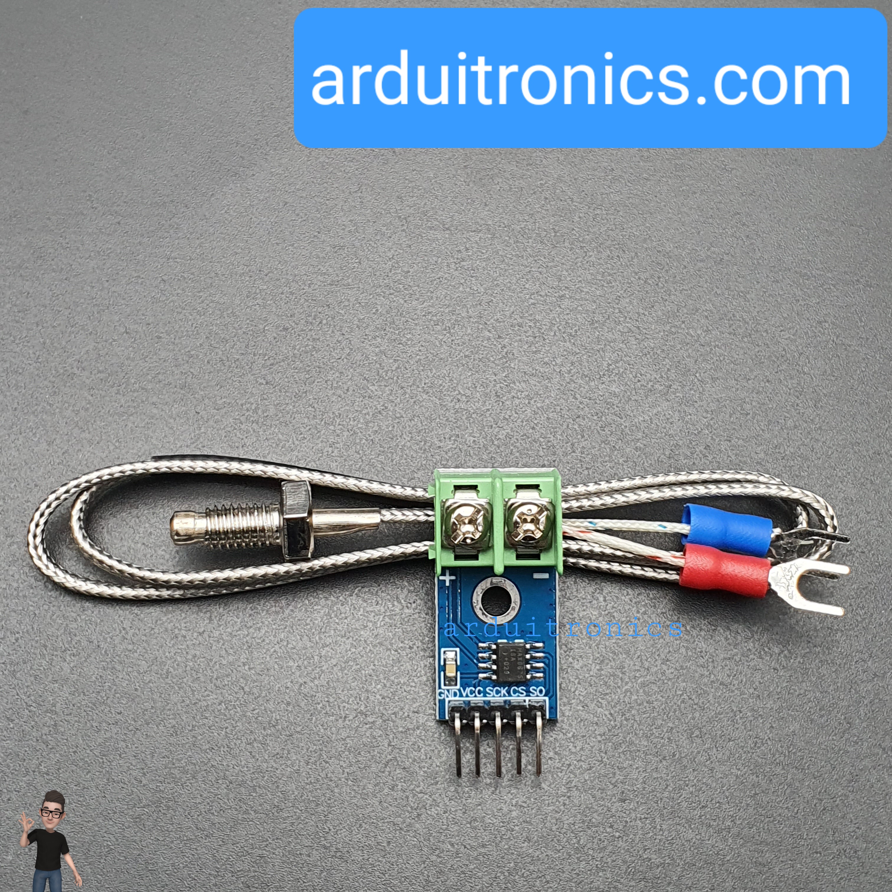 K-Type Thermocouple (MAX6675) Module with Temperature Sensor Probe