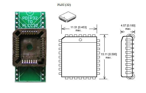 Socket Adapter PLCC32 pin
