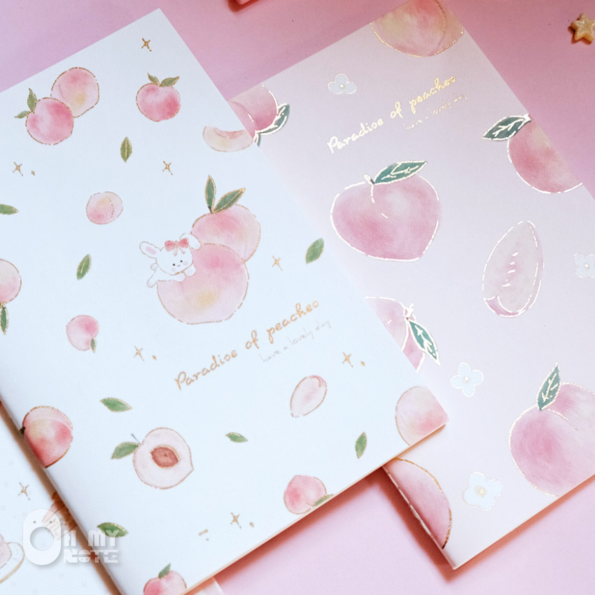 Ohmynote สมุดโน้ตลูกพีช ลายยอดฮิตขนาด A5 เล่มนี้สวยจริงๆ การันตีเลยค่า