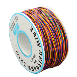 สายไฟอ่อนขนาด 30AWG 1 ม้วน ยาว 250 เมตร สีรุ้ง