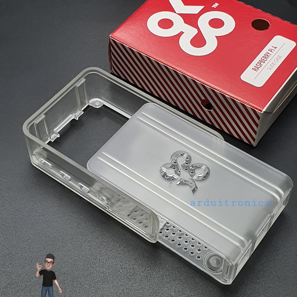Official Case for Raspberry Pi 4ฺB Transparent - แบบฝาเลื่อน (สีใส)