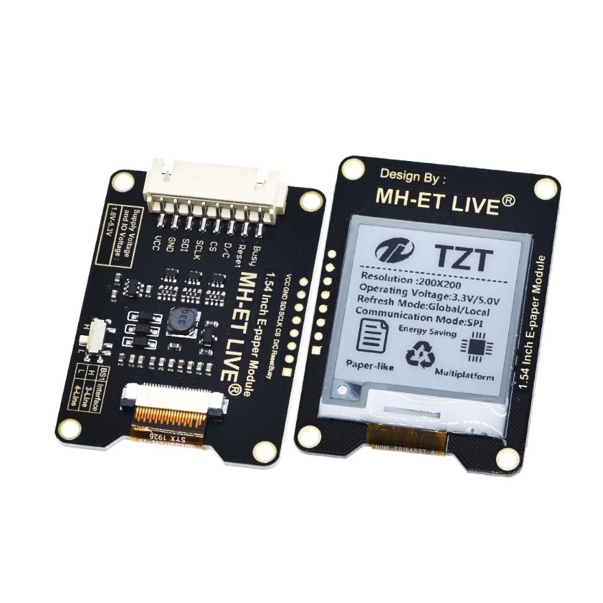 จอแสดงผล E-paper By MH-ET LIVE สีดำ สีขาว ขนาด 1.54 นิ้ว Epaper Ink Screen Module Black and White For Arduino Uno R3 STM32