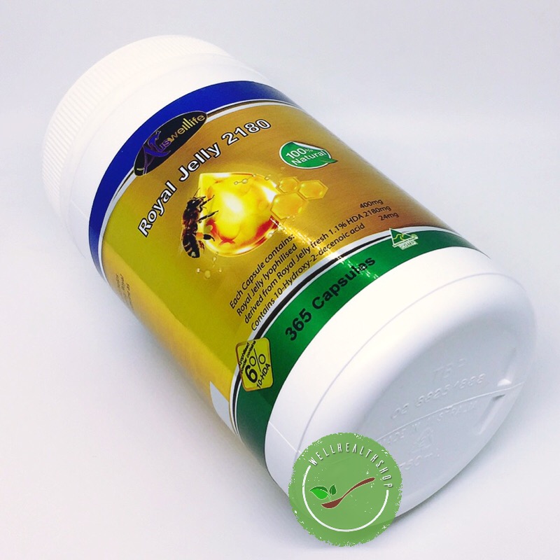Auswelllife royal jelly 2180 mg ออสเวลไลฟ์ โรยัลเจลลี่ นมผึ้ง สูตรพรีเมี่ยม เข้มข้นที่สุด ส่งฟรี EMS