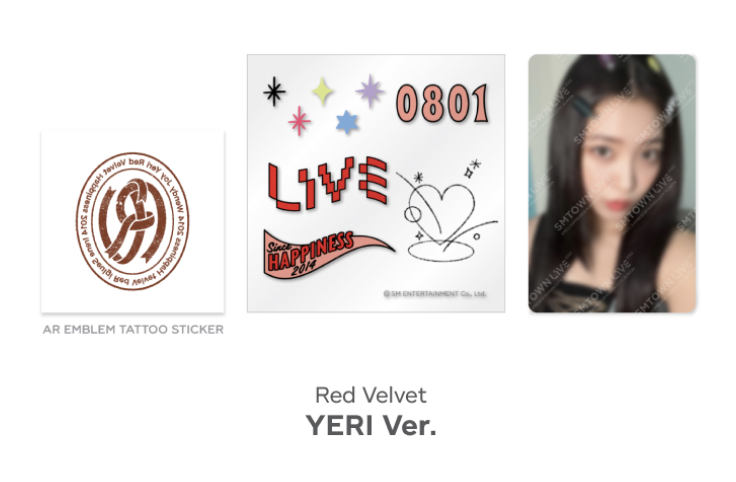 SMTOWN LIVE 2022 : SMCU EXPRESS @ HUMAN CITY_SUWON OFFICIAL MD -AR Tattoo Sticker set (ได้ photo card ) Red velvet - แบบ yeri