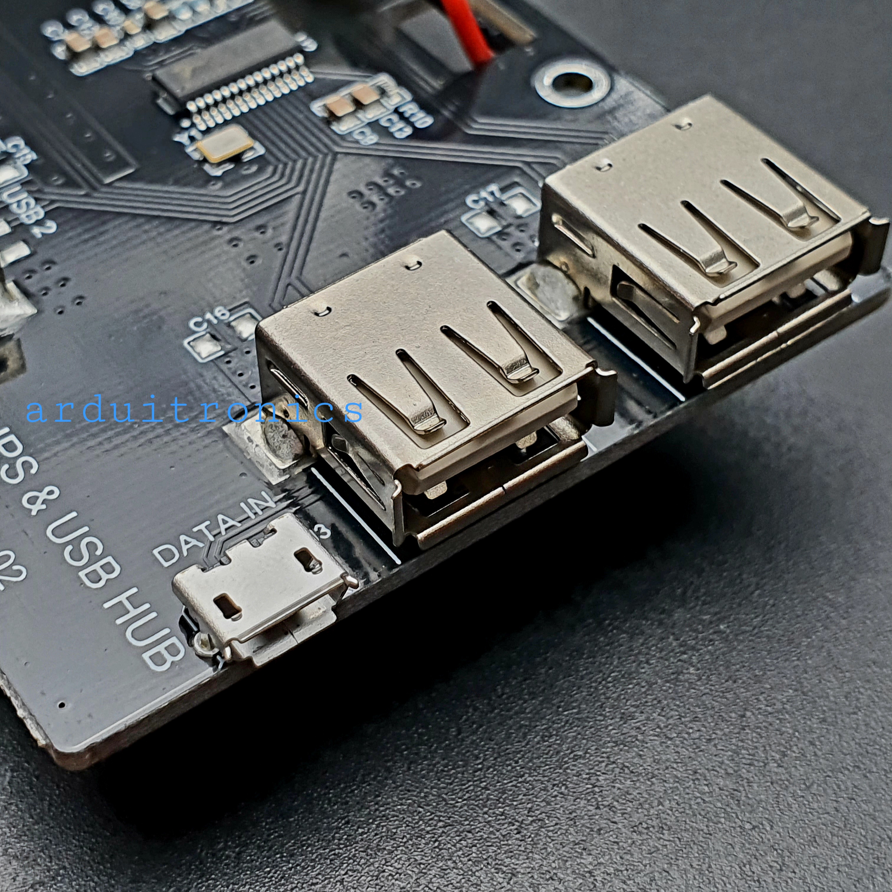 Raspberry Pi UPS 4B 2B 3B Development Board Lithium Battery Expansion Board 5USB Hub Module Power Bank - Black PCB