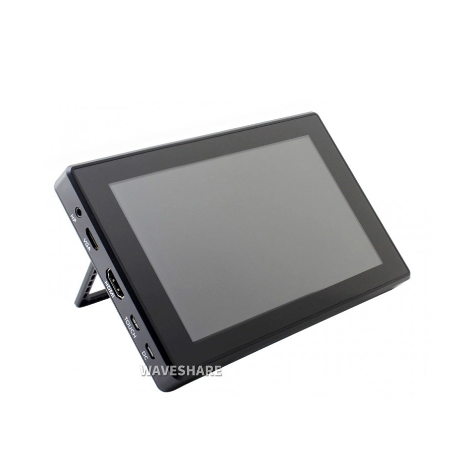 [ยี่ห้อ Waveshare] 7inch Capacitive Touch Screen LCD (H) with Case, 1024×600, HDMI, IPS, Various Systems Support