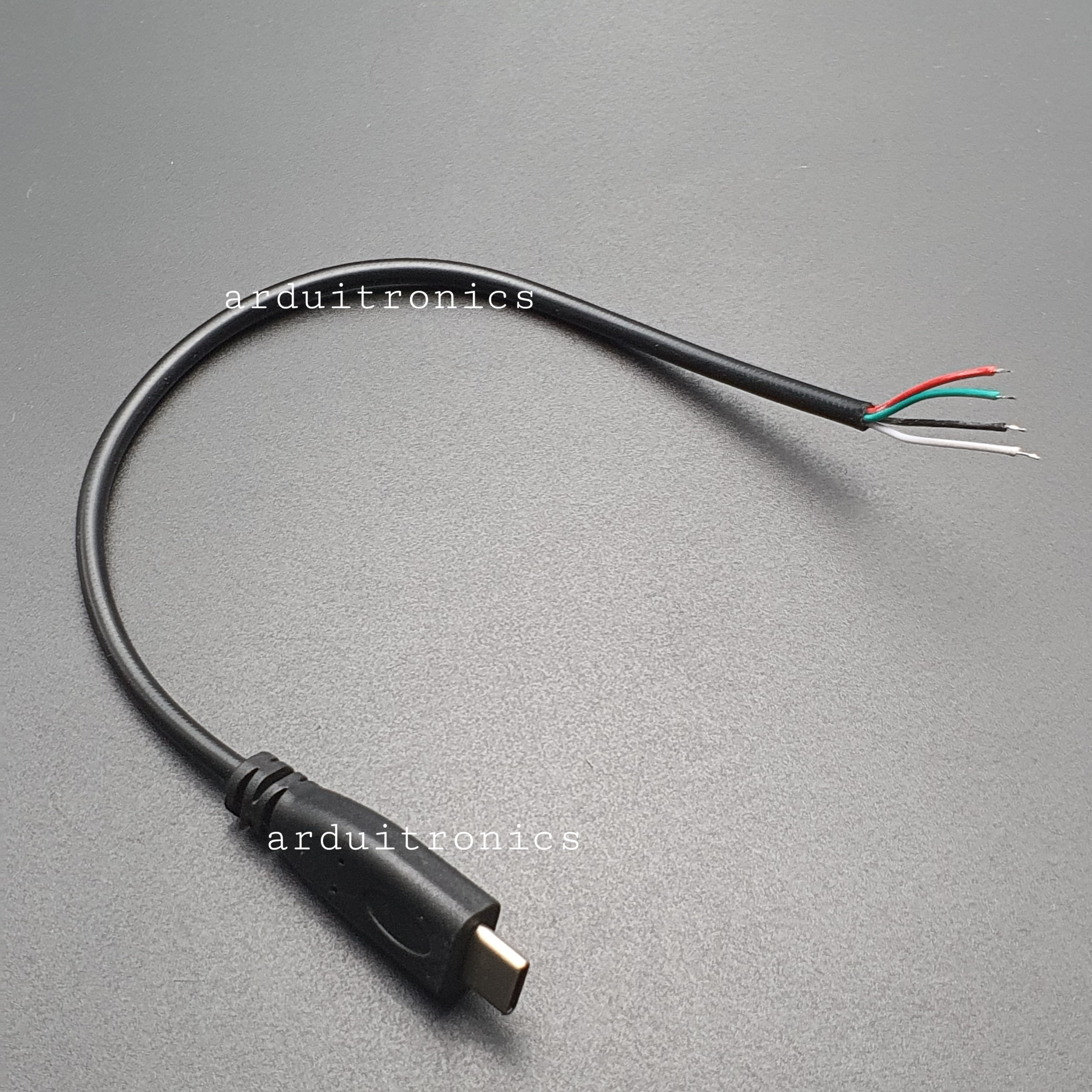 DIY Cable USB Type-C Data Cable Male Head with 4 Wires 28 AWG สายไฟ Type-C สายไฟดาต้าเคเบิ้ล หัวตัวผู้ ปลายสายเปลือย สายไฟ 4 เส้น