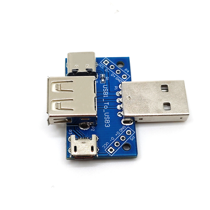 USB Adapter Breakout Board Male To Female USB MicroUsb Type-C 2.54mm USB4 Module Converter
