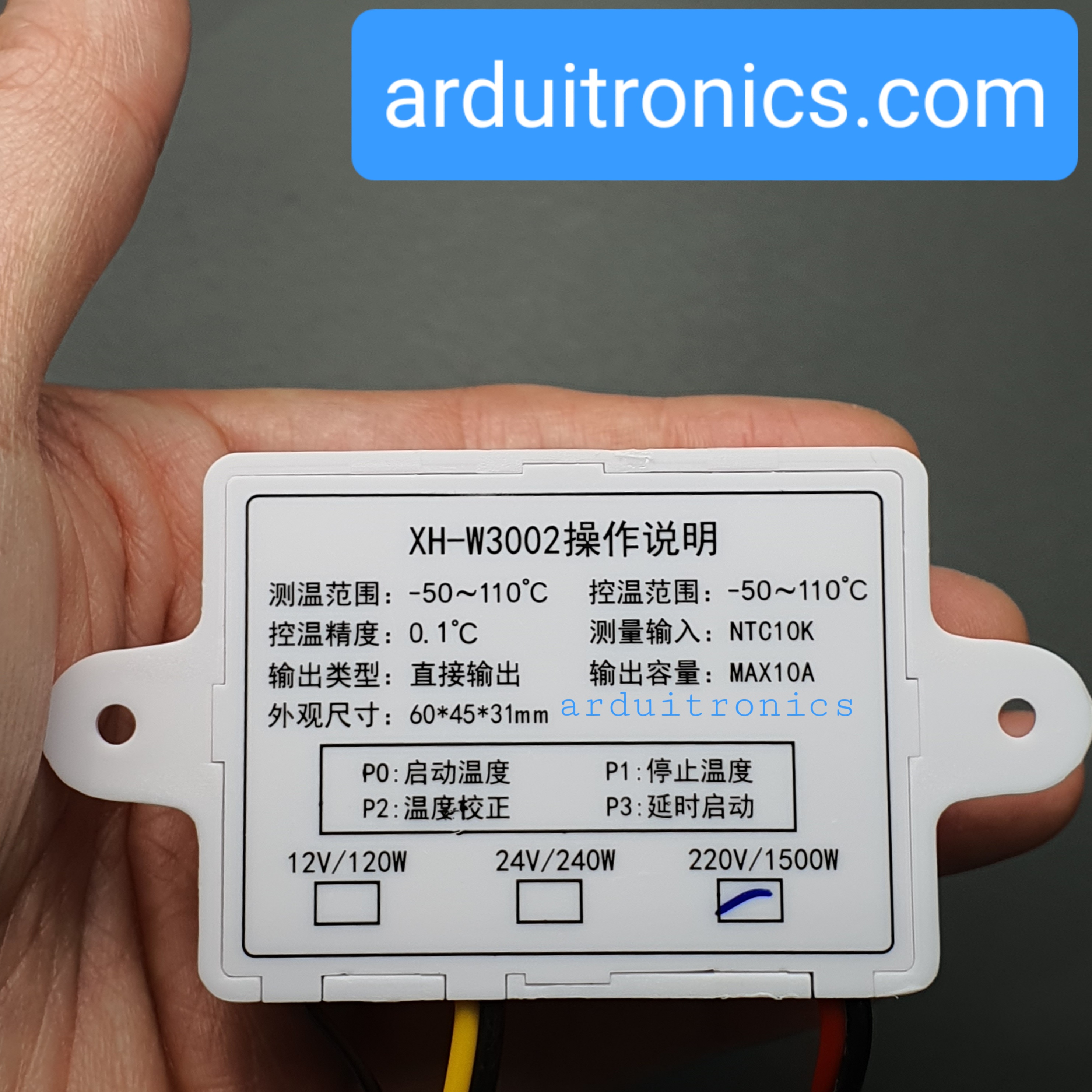 Digital Temperature Controller Thermostat Switch Probe 220V 1500W (XH-W3002)