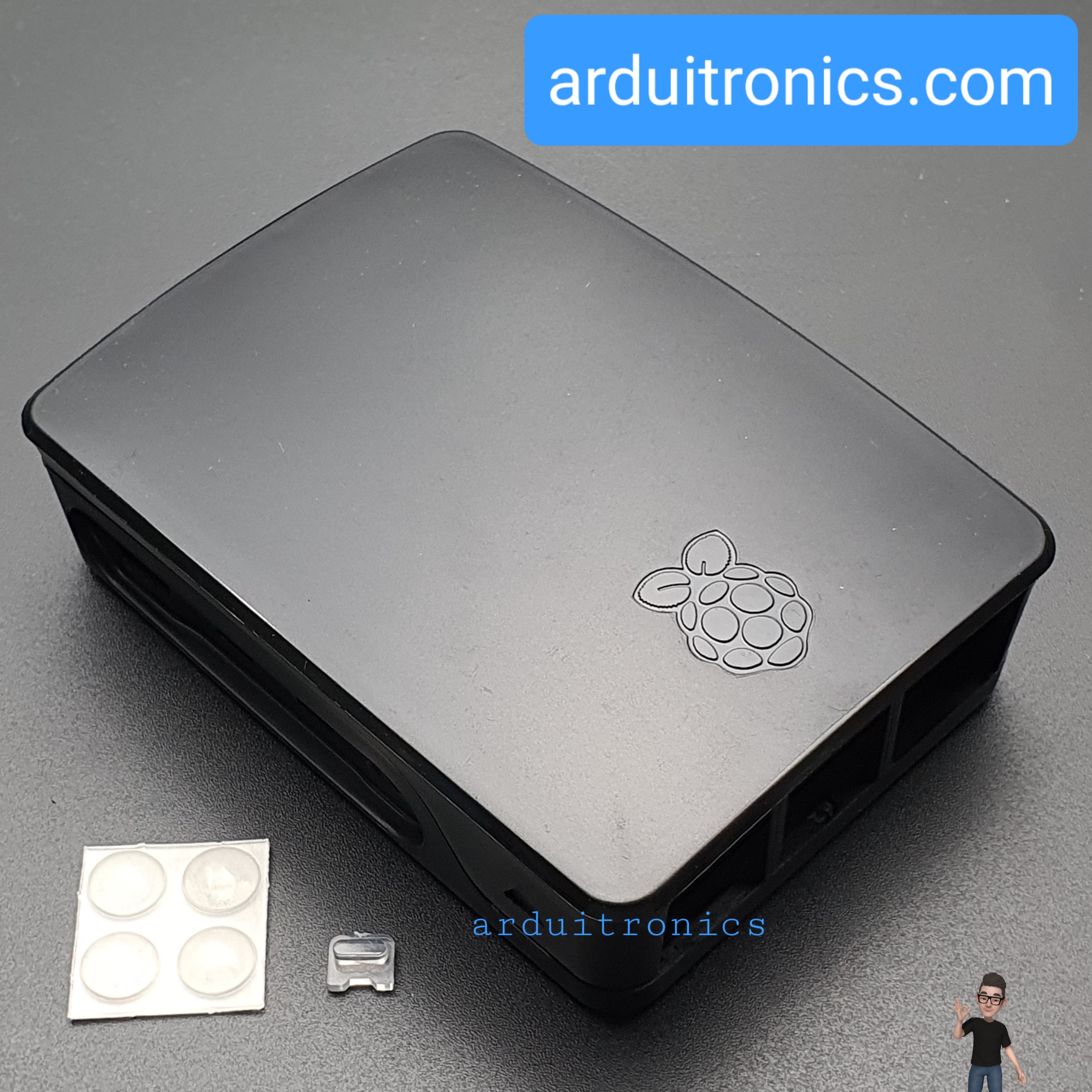 Raspberry Pi 4B Case (Black Color) สีดำ มีโลโก้ Pi