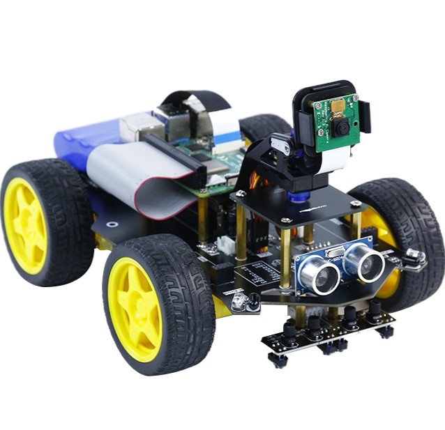 Intelligent Raspberry Pi 4B Visual Car AI Development Board Camera Video Recognition Robot WIFI Kit