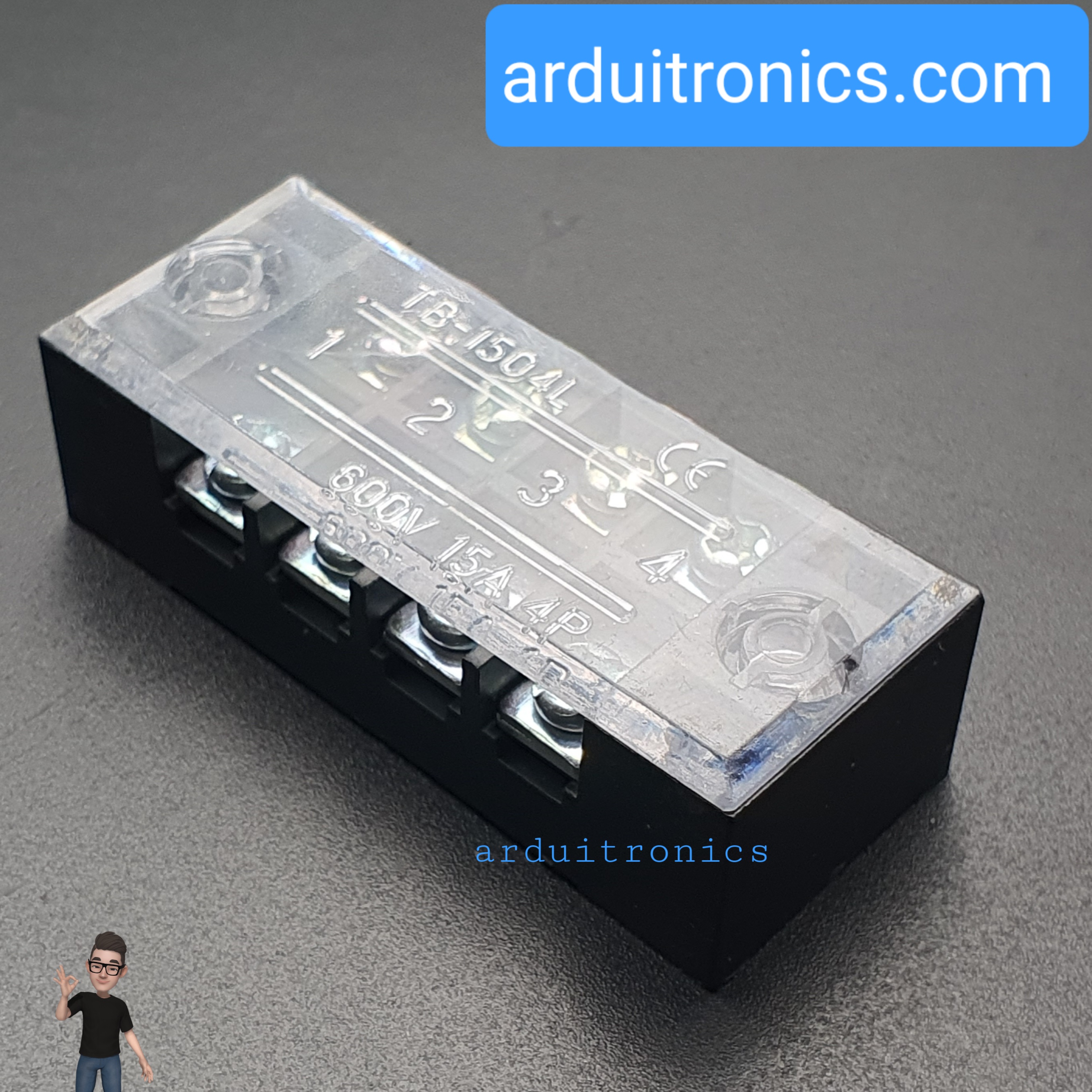 ขั้วต่อ Terminal Block TB-1504 แบบ 4 ช่อง (15A)