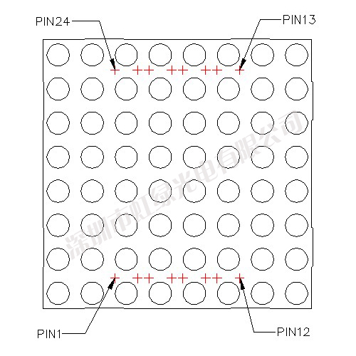 LED 8x8 Dot Matrix (Red Color) 60x60mm