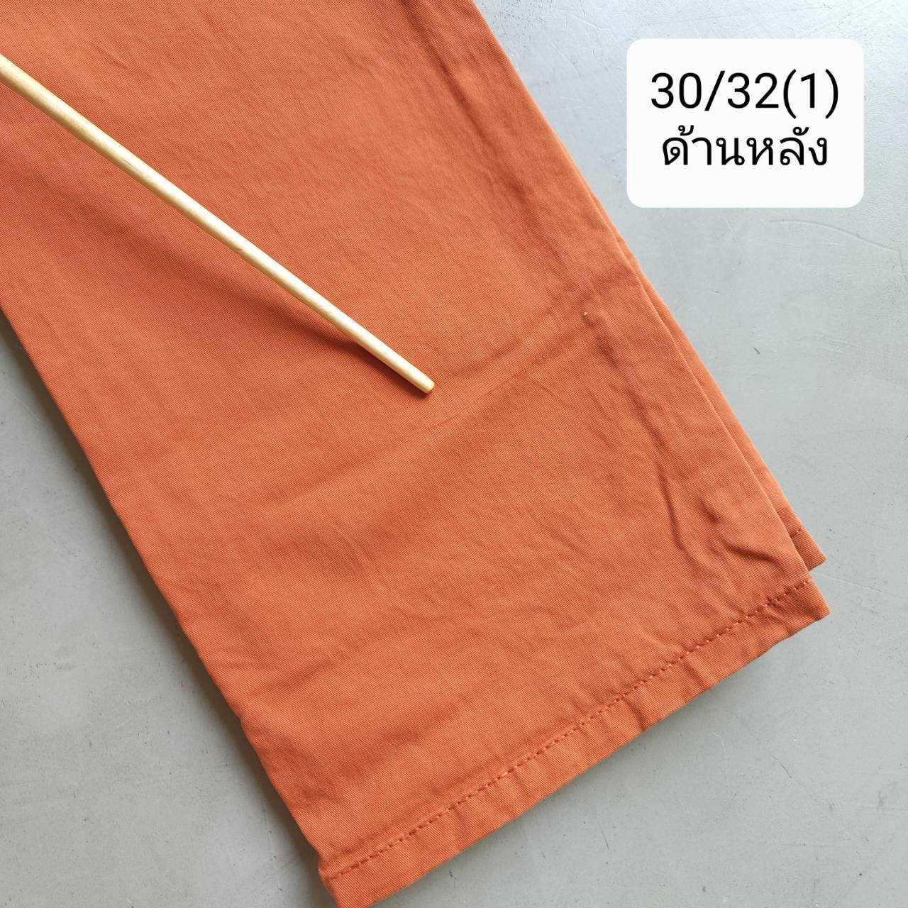 [DEFECT] Khaki Slim Org. Warm Orange กางเกงผ้า Canvas ทรงเข้ารูป Nudie ของแท้ 100%