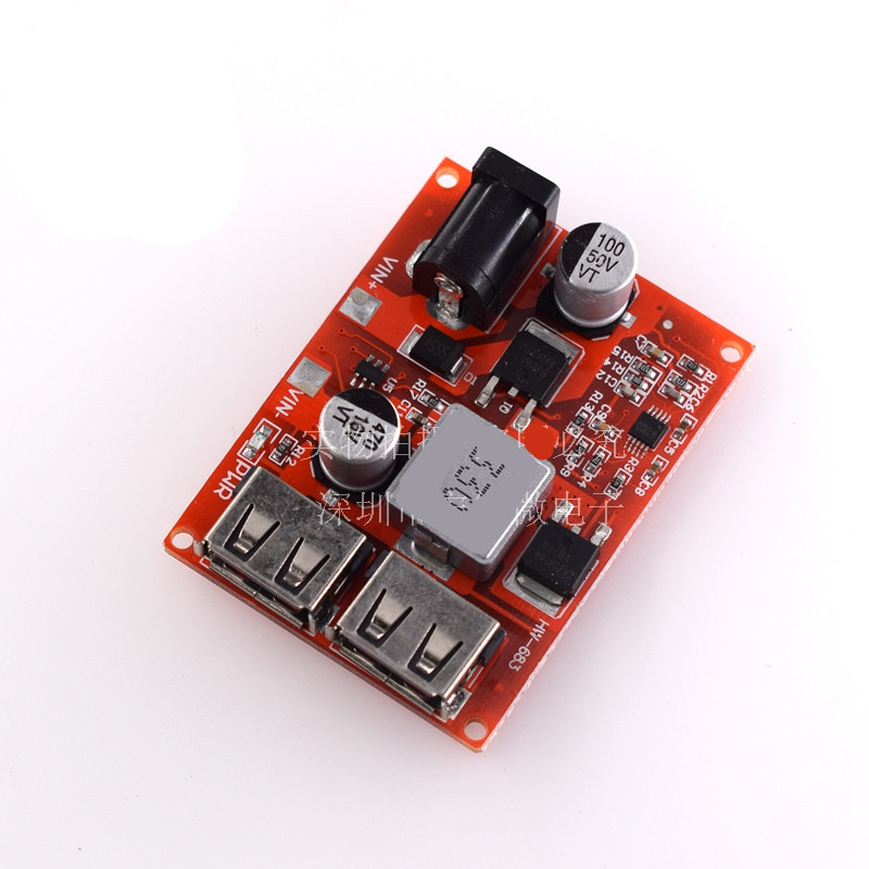 Hight Quality LM2596S Dual Port USB Step Down Module โมดูลแปลงไฟแบบปรับค่าได้จาก 6-36V เป็น 5V กระแสสูงสุด 3A