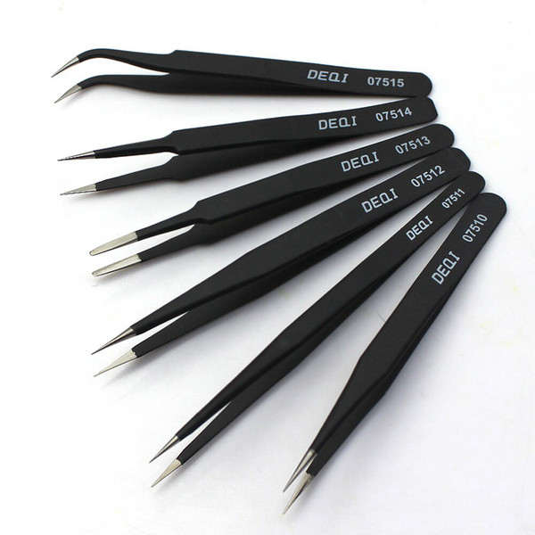 DEQI ANTI-static Black Tweezers (คีมคีบ DEQI ป้องกันไฟฟ้าสถิตย์)