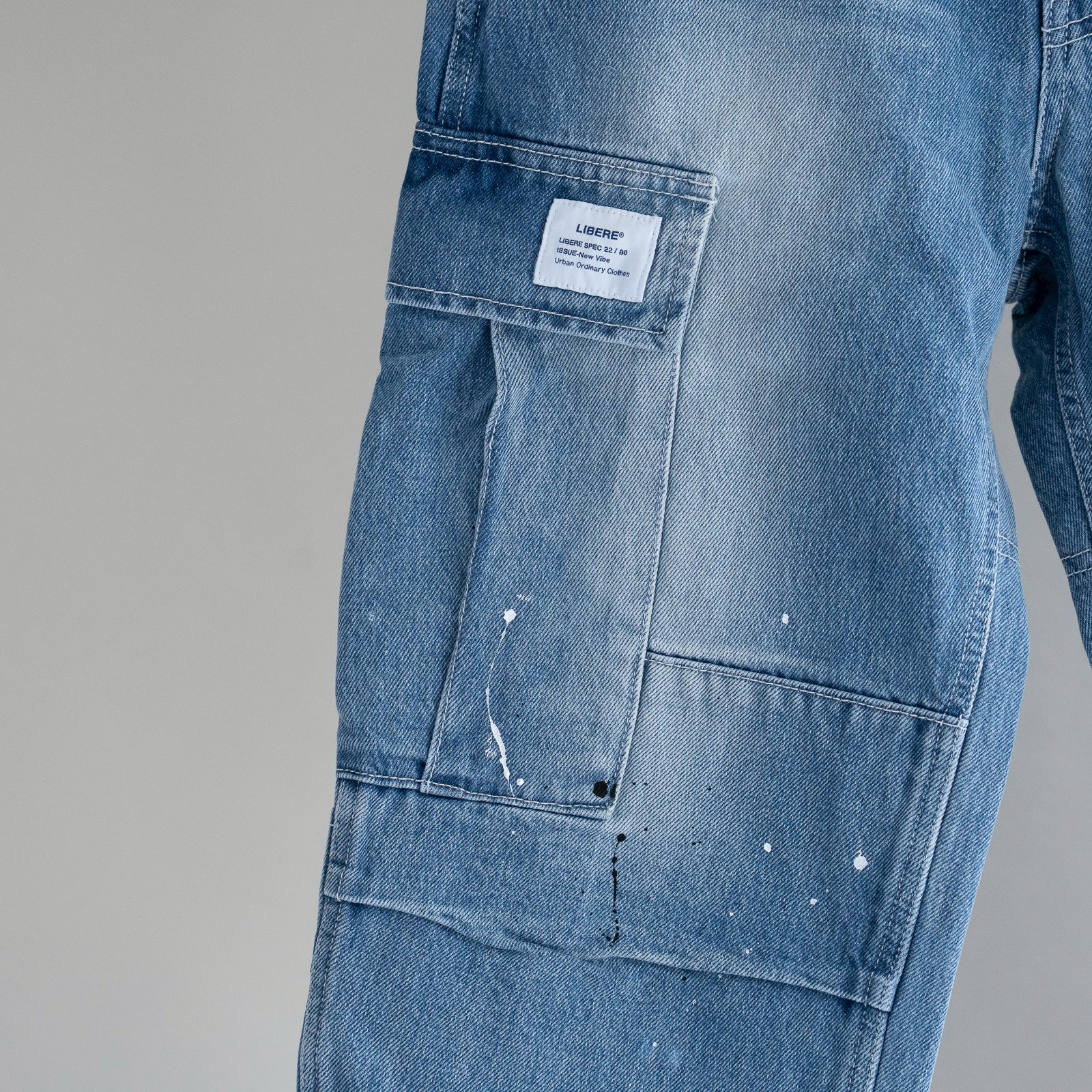 LIBERE MIL CARGO DENIM PANTS