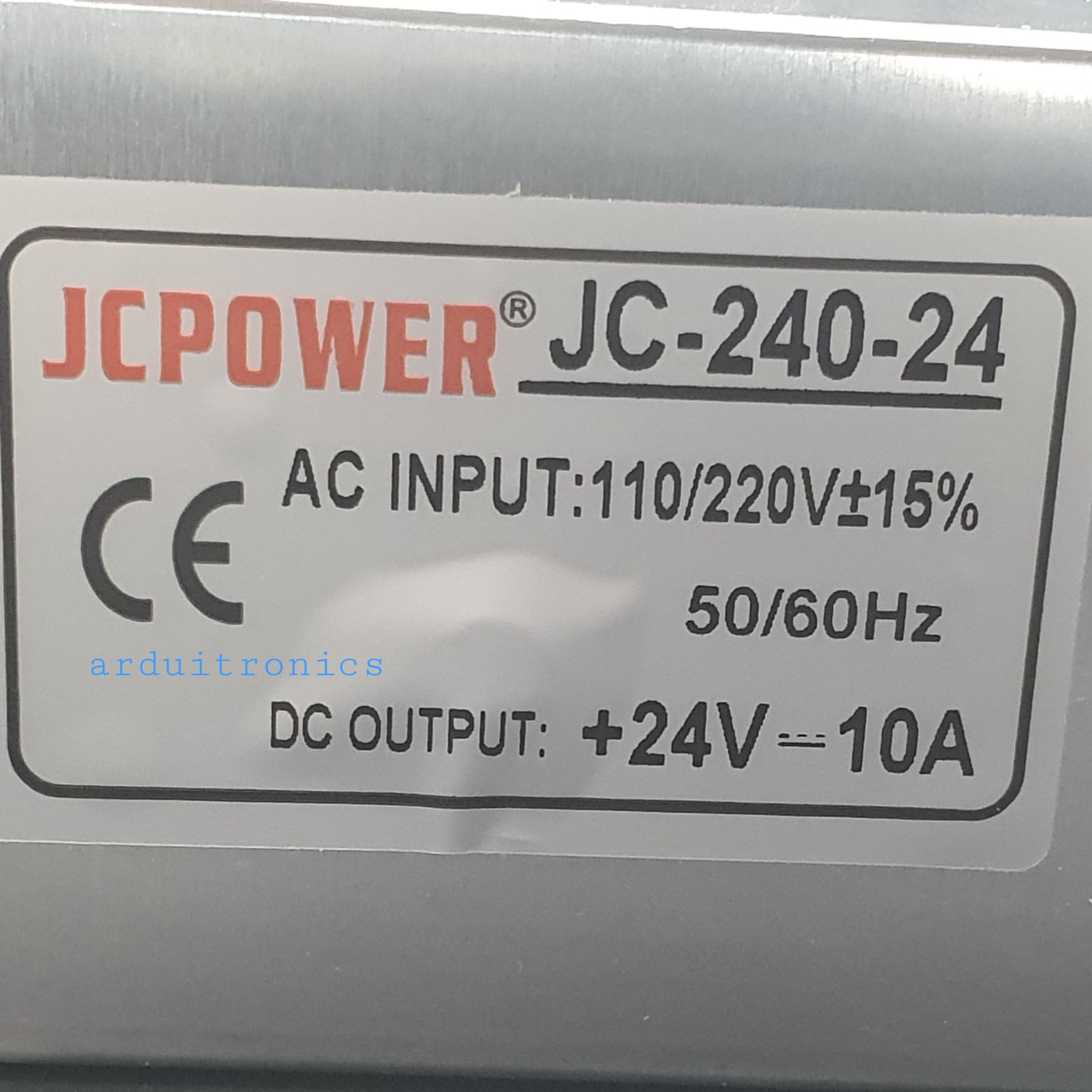 Switching Power Supply 24V 10A 240W DC (JCPOWER) + Fan Automatic