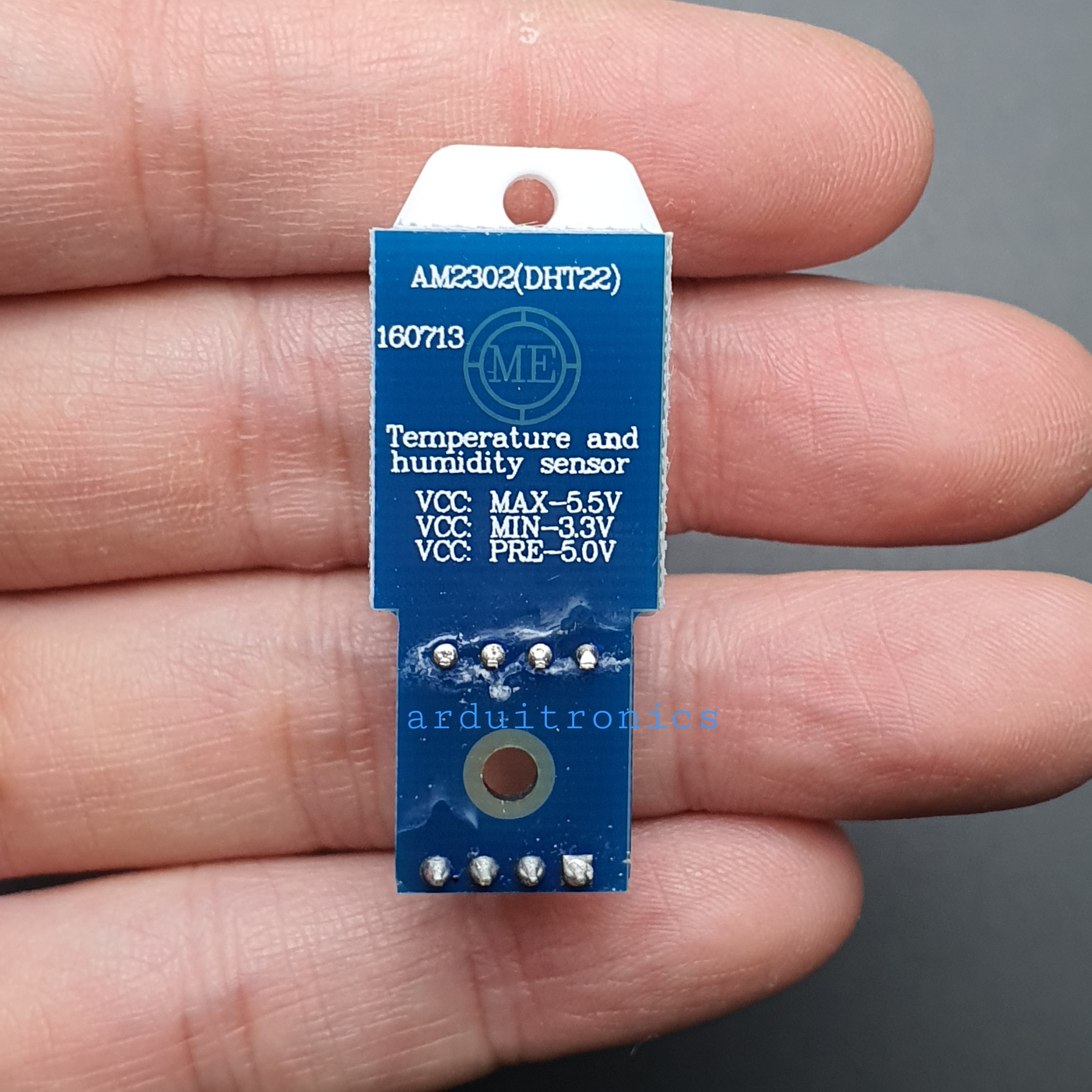 DHT22 AM2302 เซนเซอร์วัดอุณหภูมิและความชื้น DHT22 Module สำหรับ Arduino ( บนกรอบเซนเซอร์มีพิมพ์ ยี่ห้อ ASAIR AM2302) PCB สีน้ำเงิน